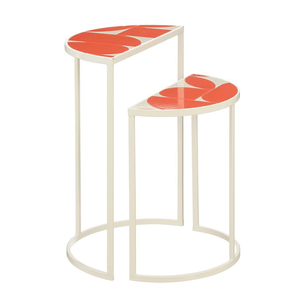 Bologna Side Table außerhalb - Satz von 2 - L45 x B23 x H58 cm - Metall - Rot