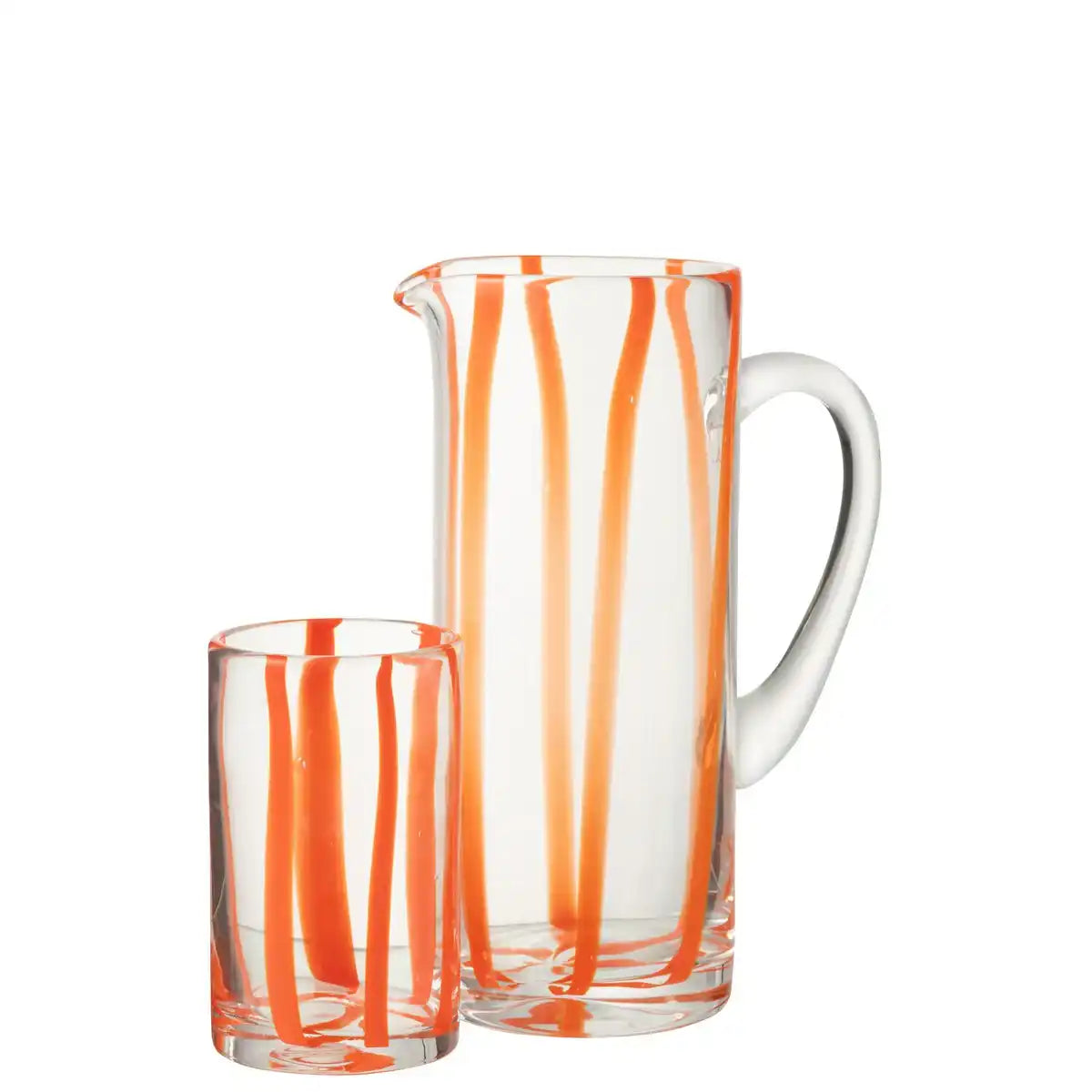 J-Line Carafe Stripes transparent/orange