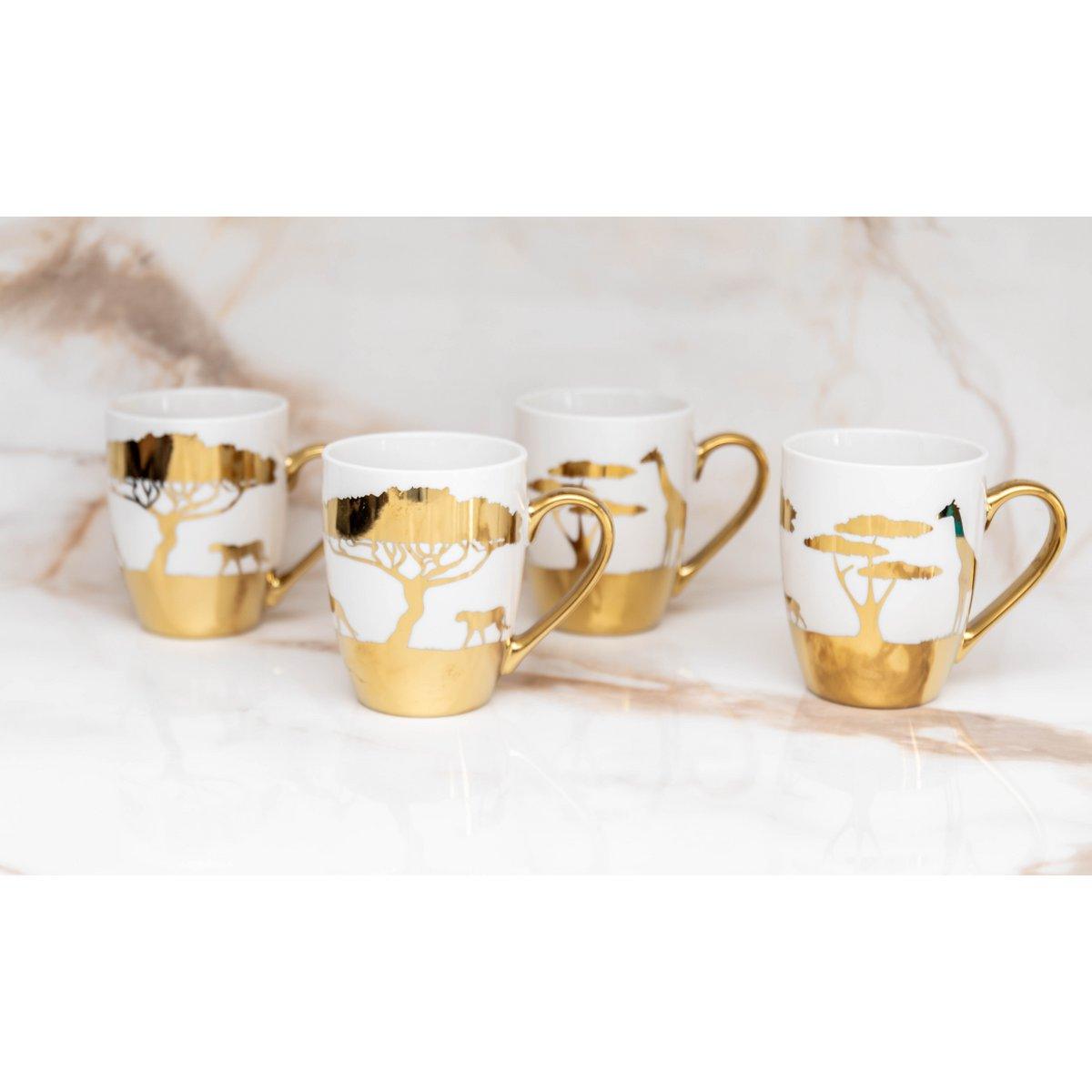 GOLDENE SAVANNA-BECHER – 4ER-SET
