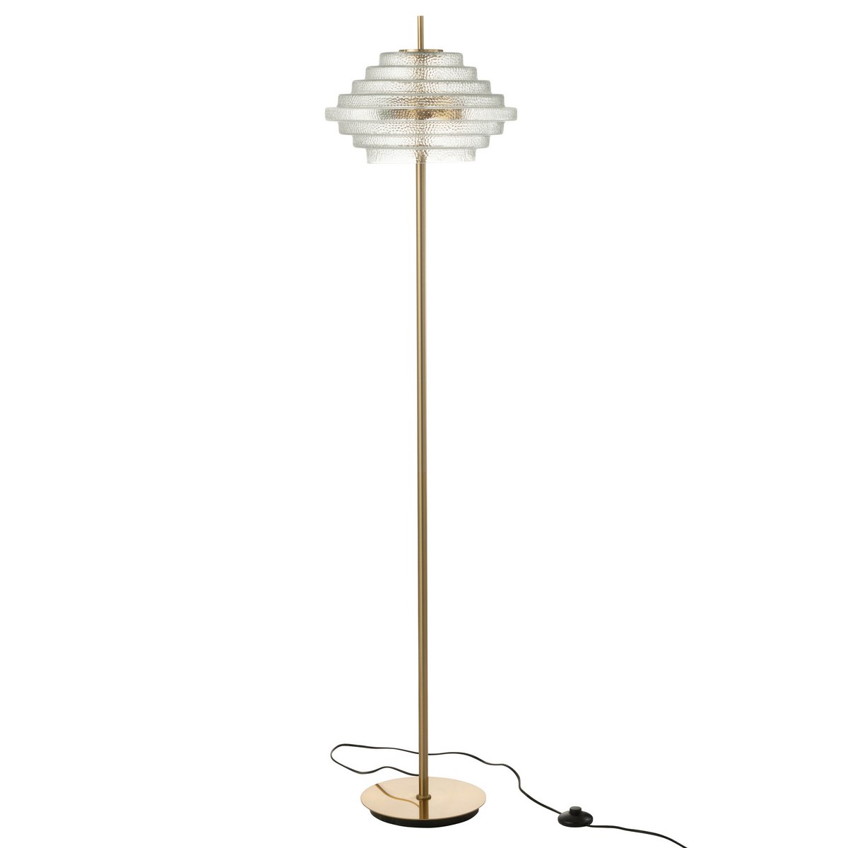 J-Line Fußlampe LED Gold Metall/Glas durchscheinend