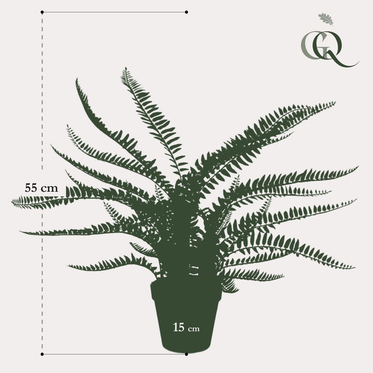 Kunstpflanze - Nephrolepis exaltata - Bostonvaren - 55 cm