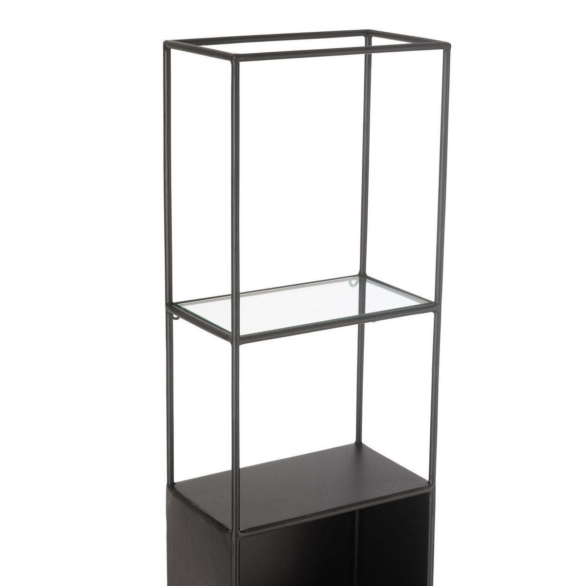 J-Line Rack Ricard Metall/Glas Schwarz