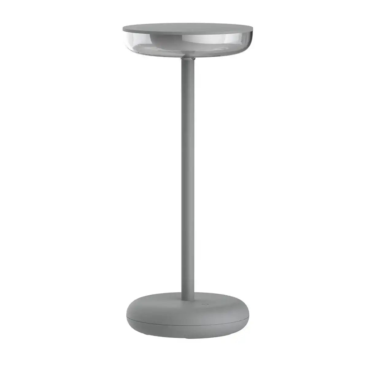 Akku-Tischleuchte "PASI" für Außen und Innen, aus Metall und Kunststoff in Grau, dimmbar, mit Touch- und Memory-Funktion, ca. 26 cm hoch
