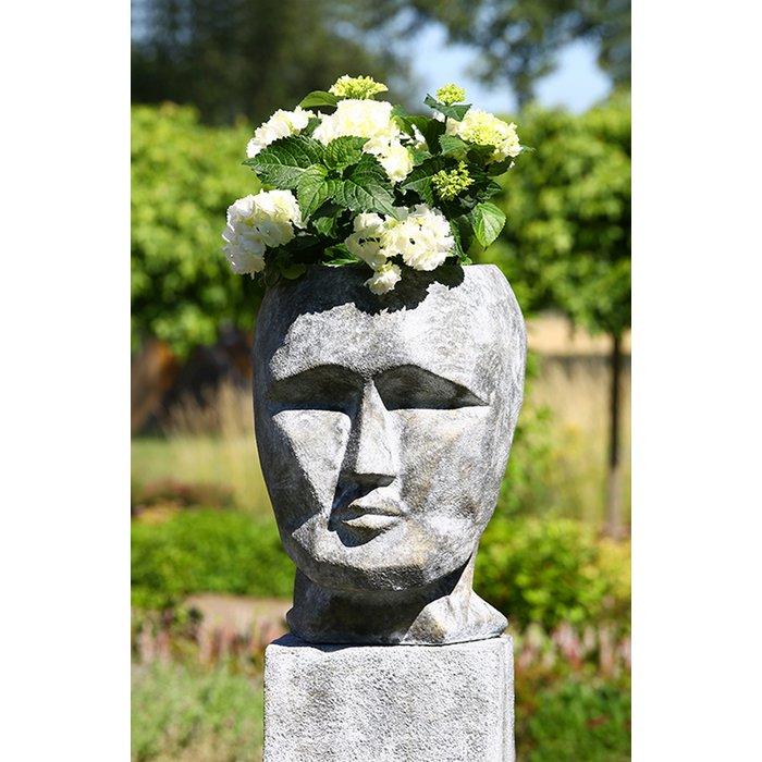 Magnesia Pflanzgefäß "Head" graubetonoptik H.45cm