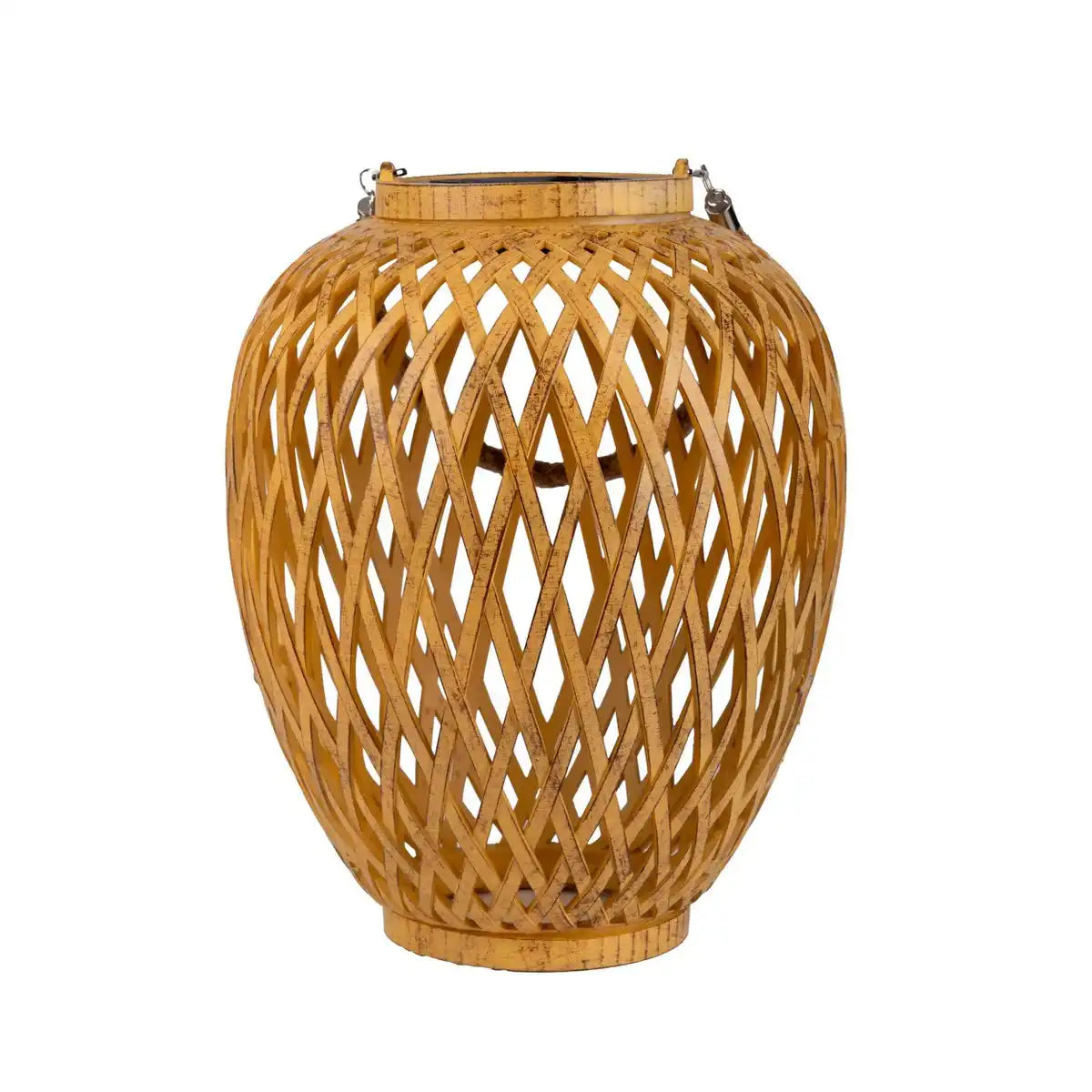 2er Set Korb- / Solardekoleuchte "Cesto", aus naturfarbenem Kunstrattan, mit Dämmerungssensor, warmweiß, 24 cm hoch, für den Außenbereich