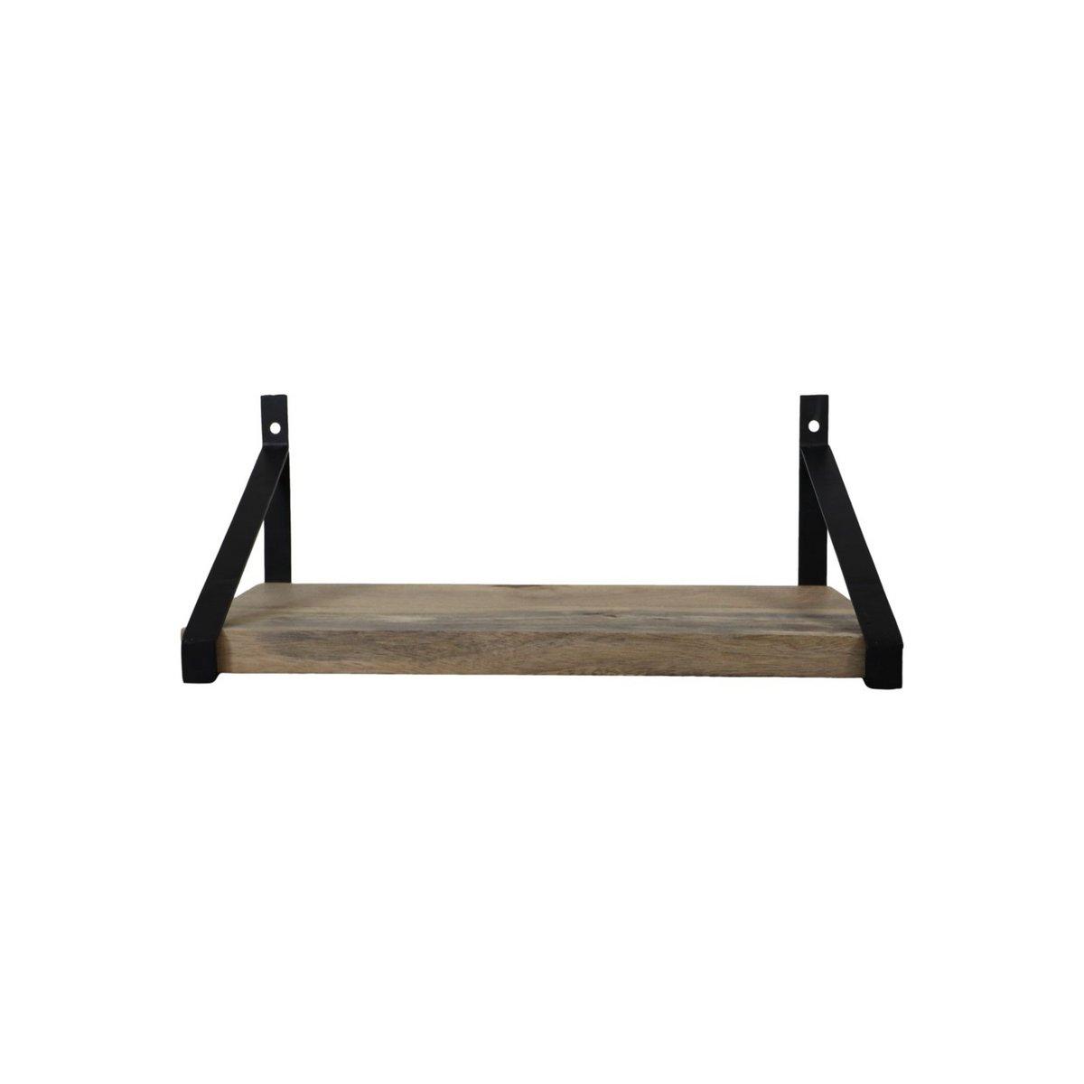 HSM Collection-Wandregal -50x25x20-Natur/Schwarz-Mango/Metall