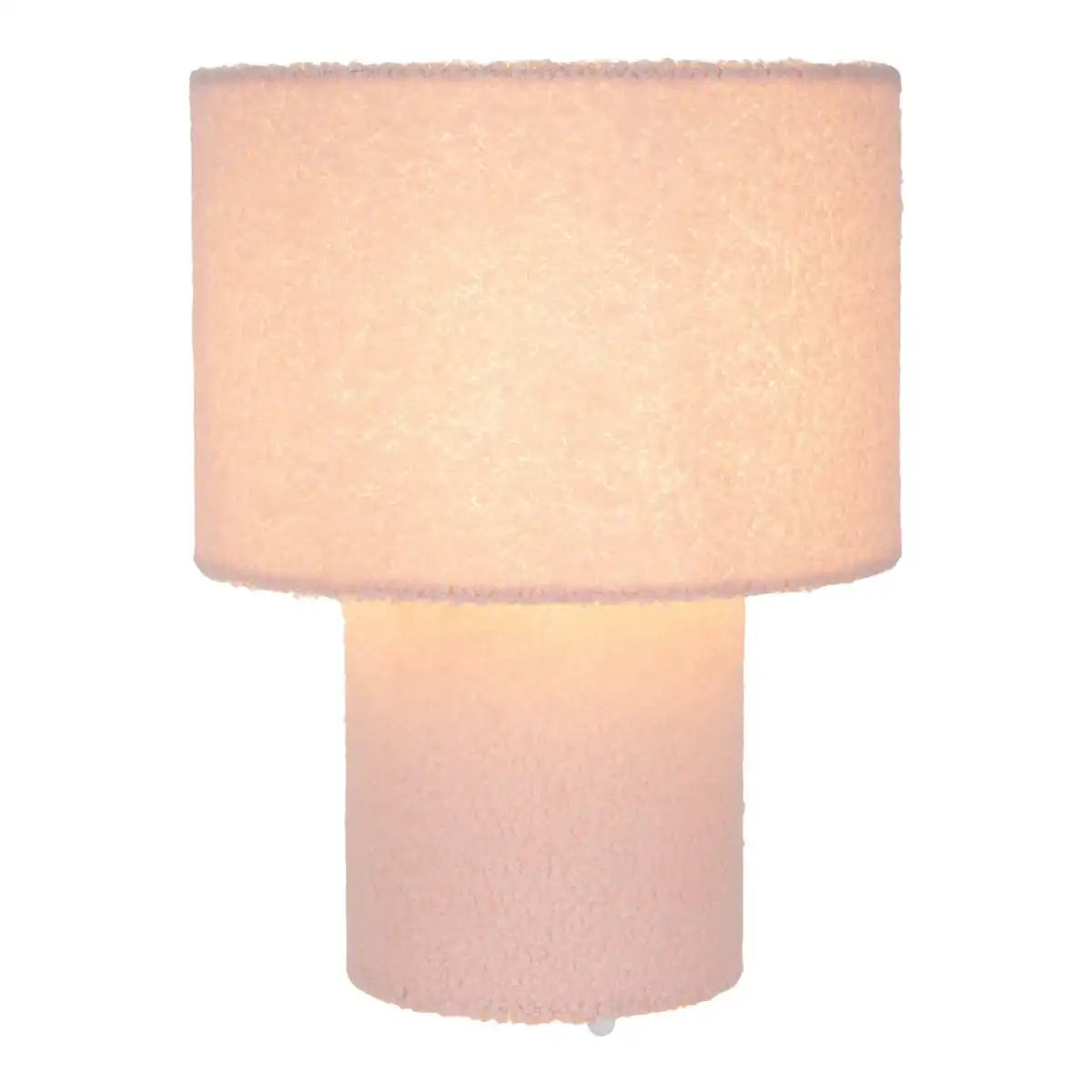 Tischleuchte "FLUFFY" mit Textilschirm und -fuß in Pink, E27, ca. 31 cm hoch