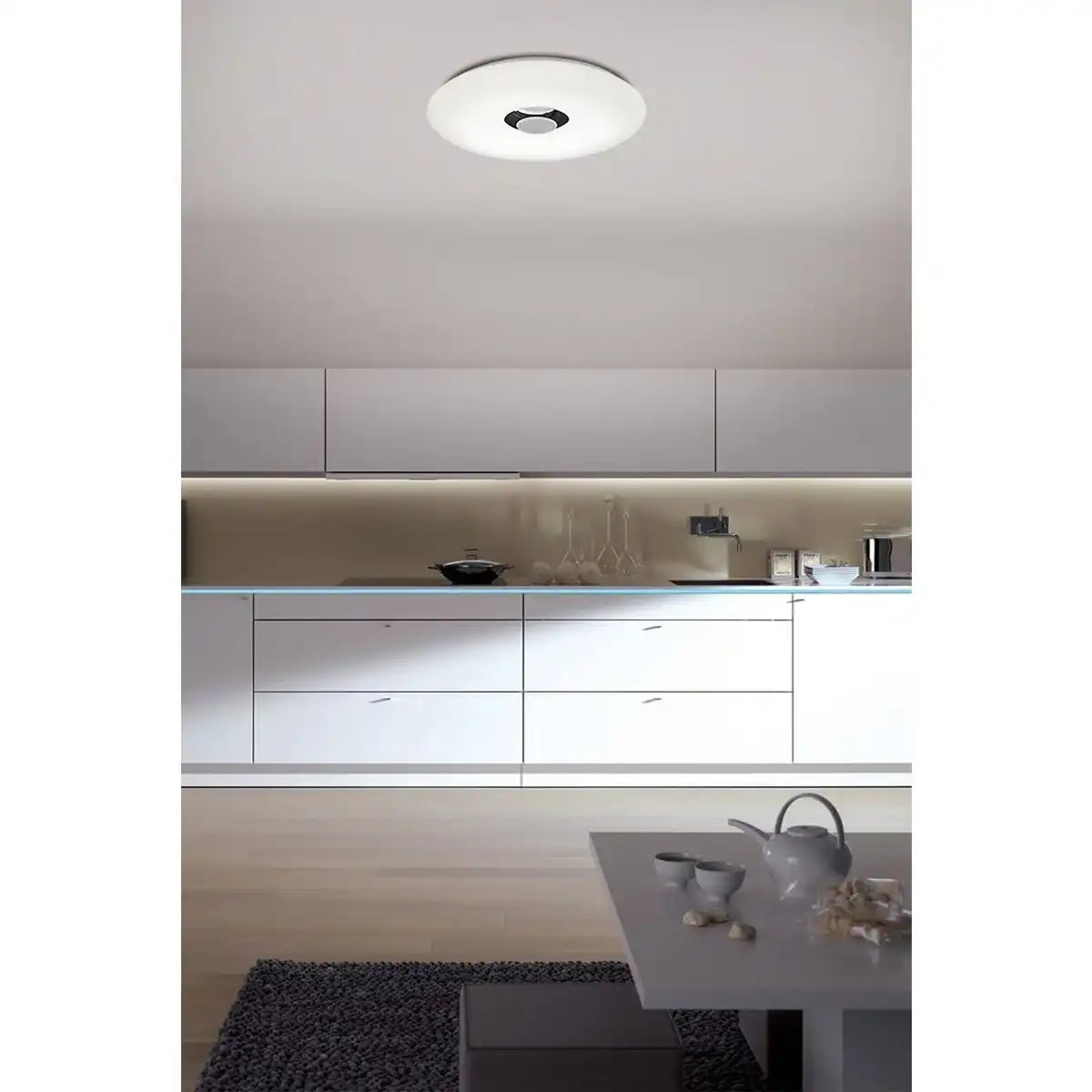 LED Deckenleuchte "NASHVILLE" Ø 40cm, viele Funktionen, aus Metall und Kunststoff, weiß, mit integrierten LEDs, Beleuchtung für Wohnräume, Flur oder Büro