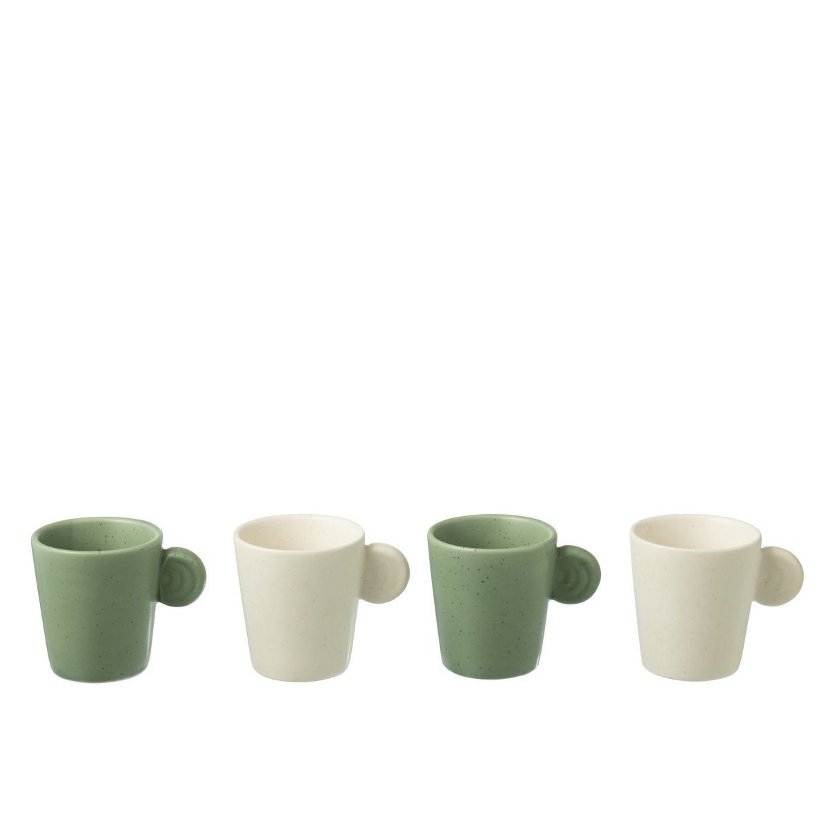J-Line Box mit 4 Kaffeebeuteln mit Ohr, Keramik, Grün/Weiß