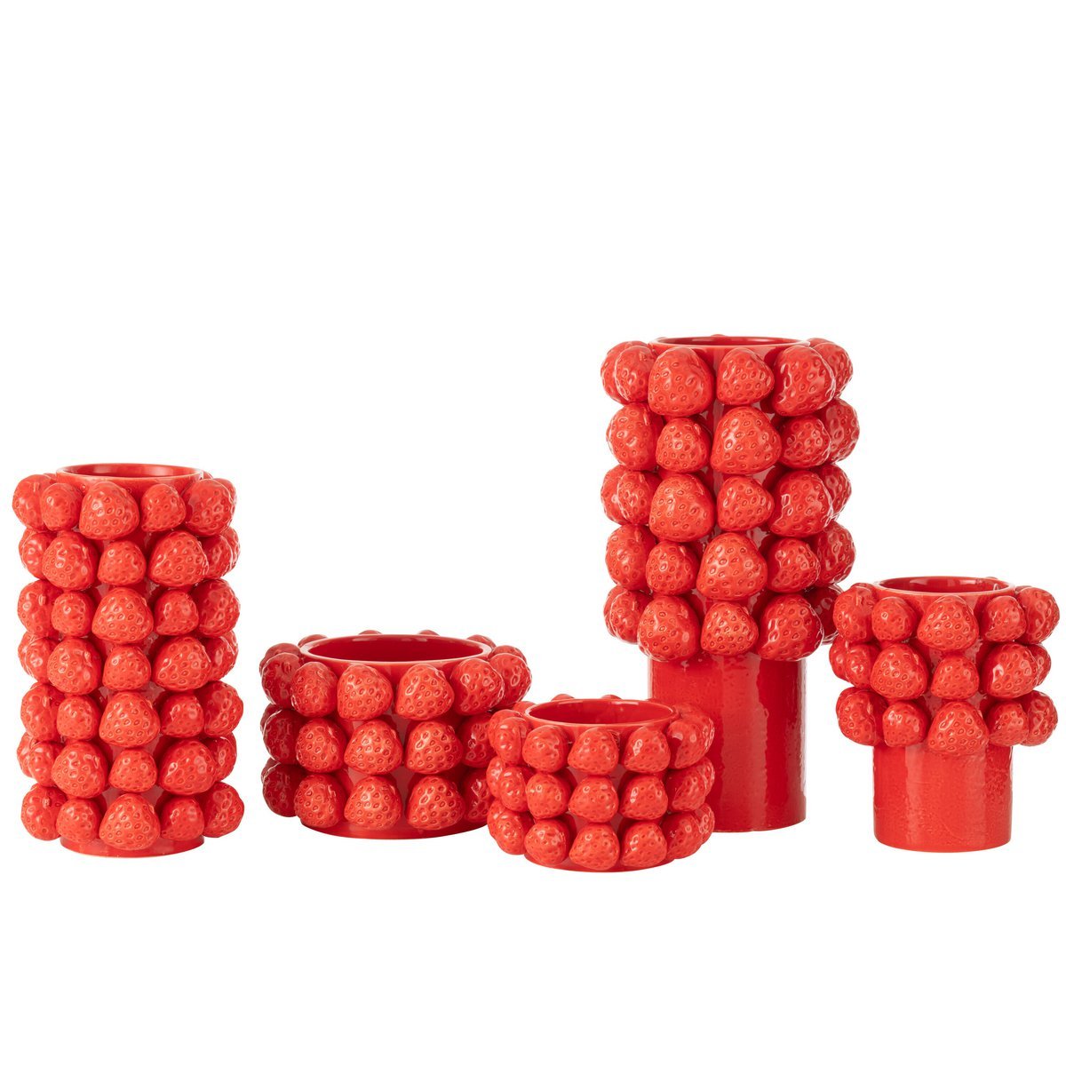 J -Line Vase Erdbeeren - Keramik - Rot - groß - 34,5 cm hoch