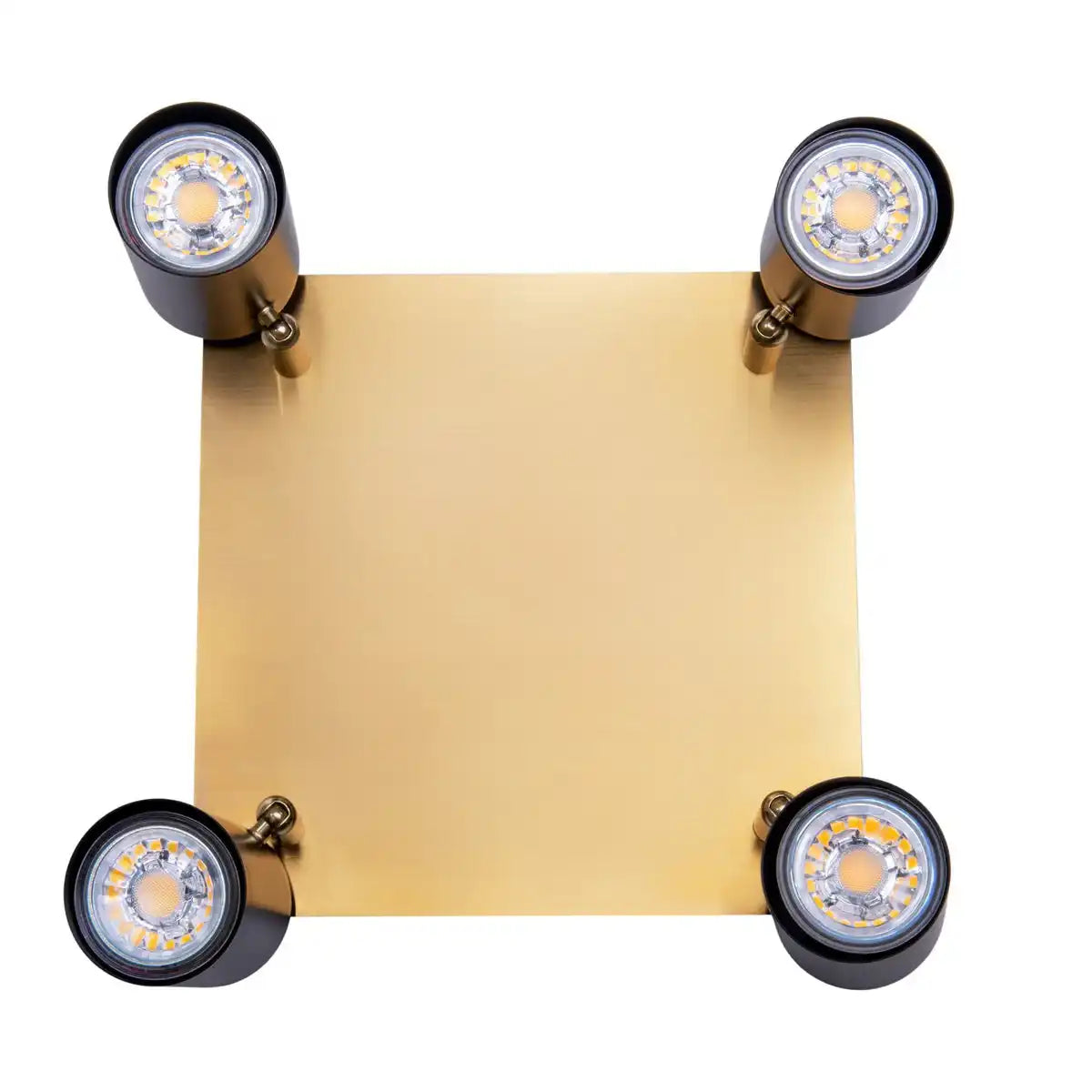 4er Wand- und Deckenleuchten "FRIDA" in Metall schwarz / Gold, Deckenstrahler, GU10, Deckenlampe für Esszimmer, Wohnzimmer, Diele oder Büro, 22 x 22 cm