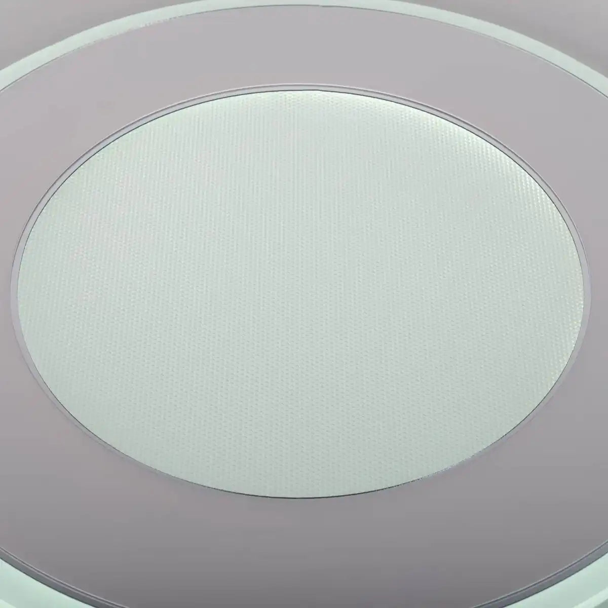 LED Deckenleuchte "DOIRA" Ø 50,5 cm, 7,5 cm hoch, Metall und Kunststoff in Silber und Weiß, integrierte LEDs, 3600 lm helles Licht, dimmbar, CCT-Funktion 3000-6500 K, Nachtlichtfunktion