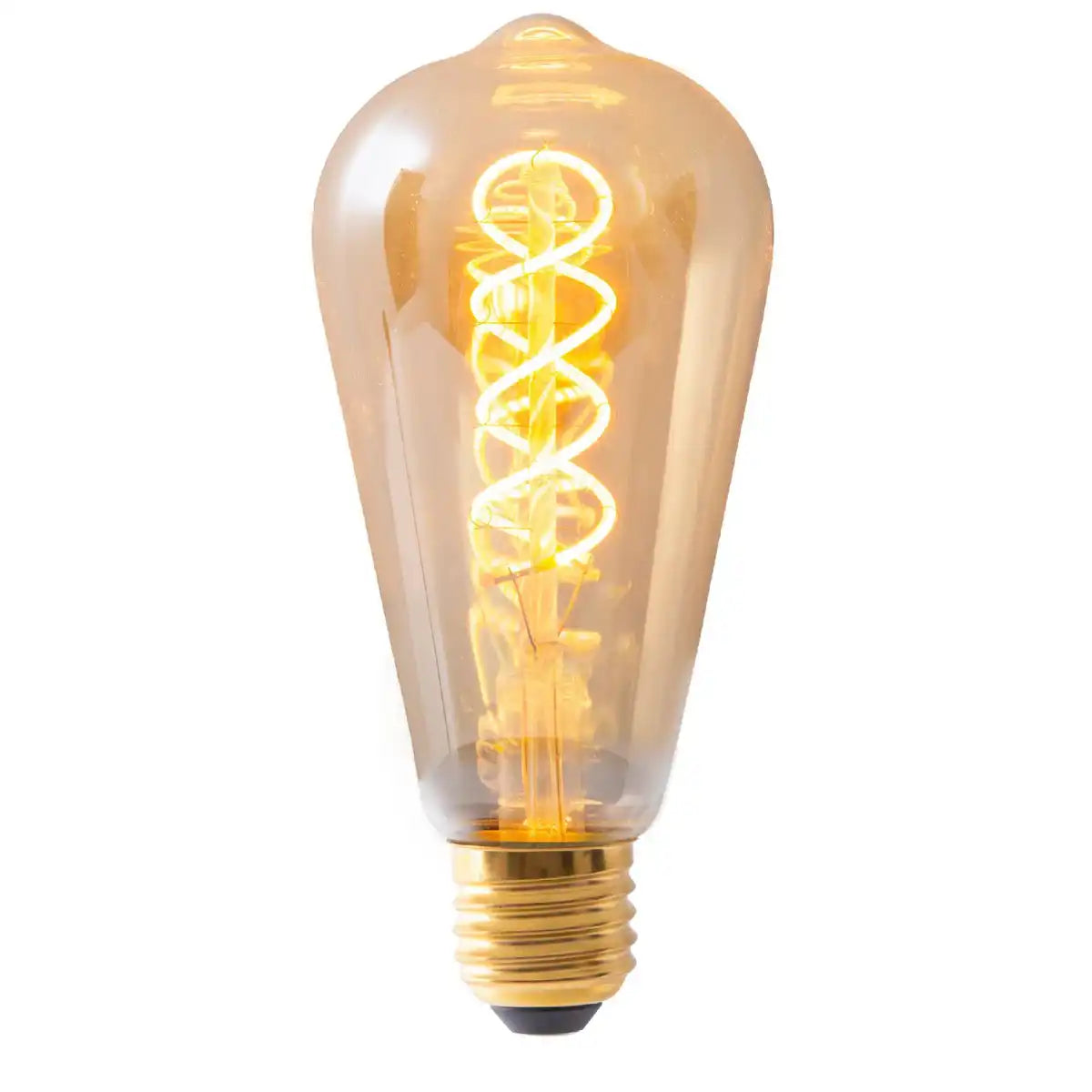 LED Leuchtmittel "DILLY" 3er-Set E27-Fassung, 4 Watt, Ø 6,4cm, aus Metall und Glas, amber