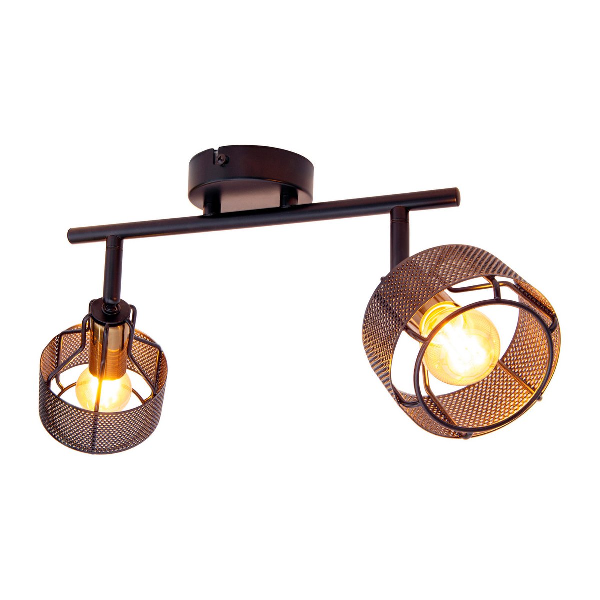 2er Wand- und Deckenleuchte Spot "FORO" aus Metall in Schwarz, mit E14-Fassungen, ca. 32 x 18,5 x 15 cm. Stilvolle Beleuchtung für Wohnzimmer, Esszimmer oder Küche.
