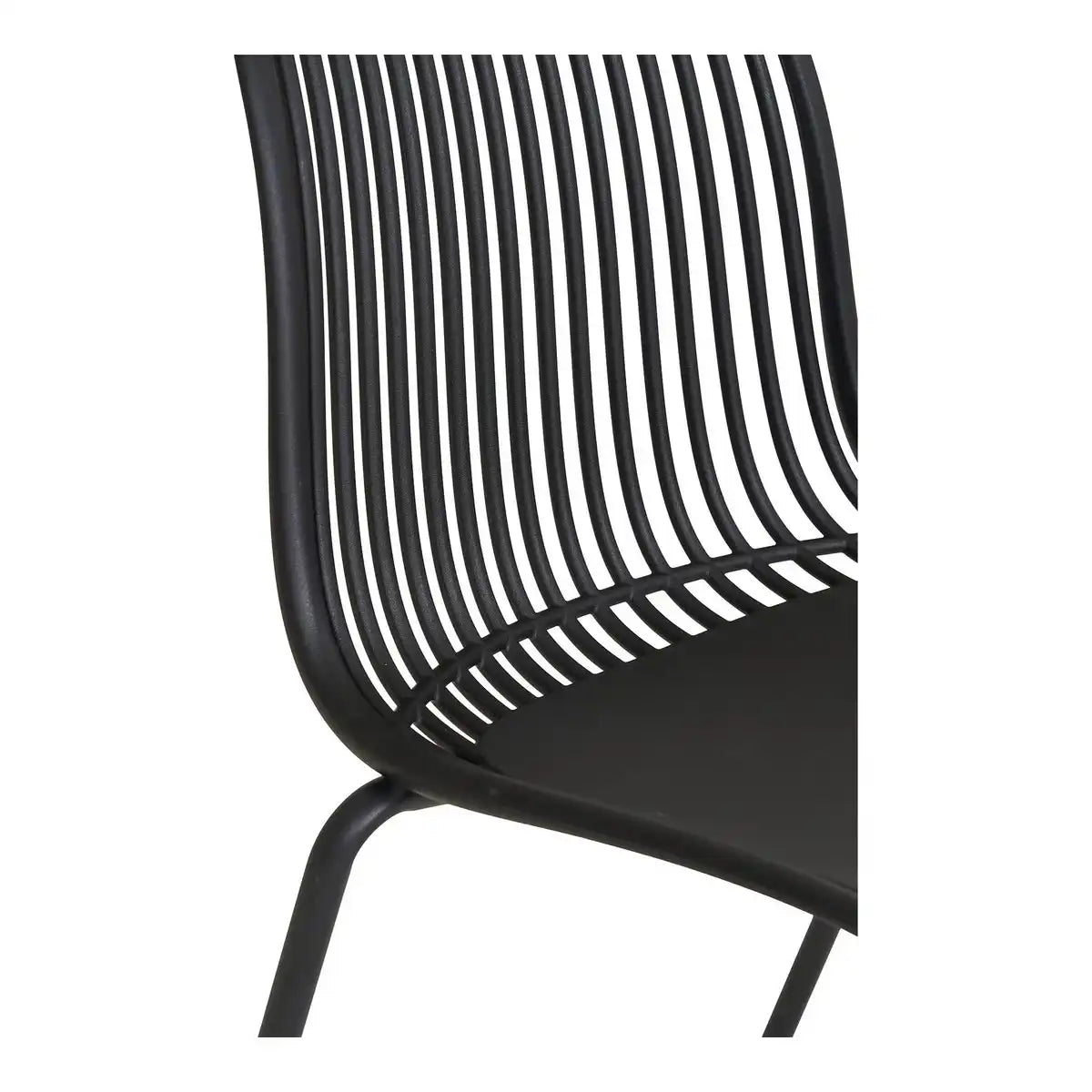 Branson Garden Stuhl - Schwarz, stapelbar, 55x46,5x82 cm - 4 -Set von 4
