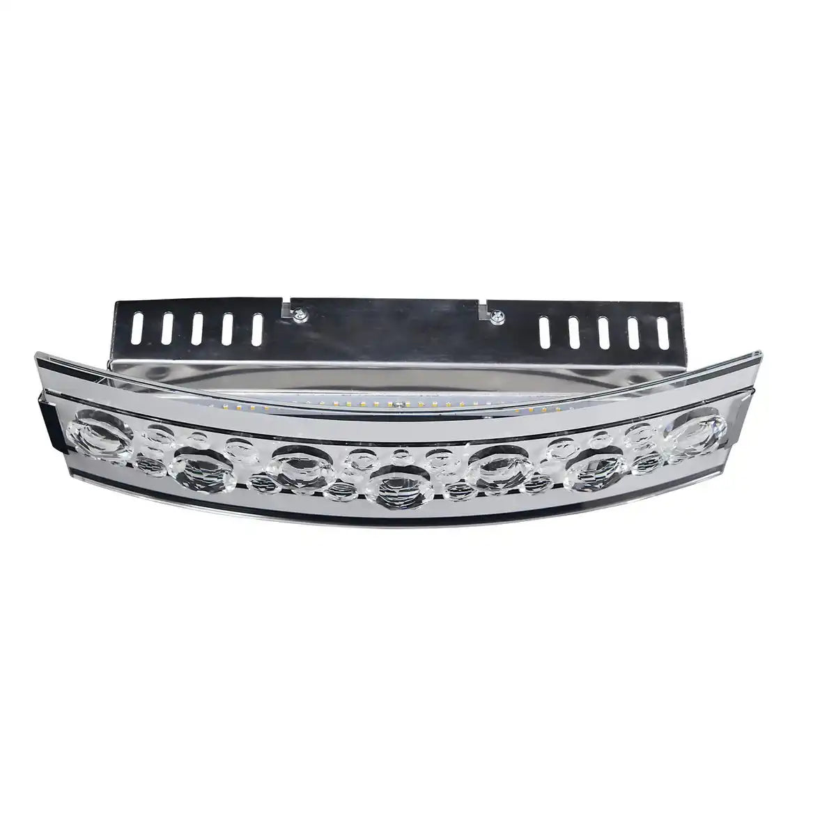 LED Wandleuchte/Deckenleuchte aus Metall und Glas, chromfarben, 35 cm lang, mit fest verbauten LEDs, Beleuchtung für Wohnräume, Flur und Eingangsbereich