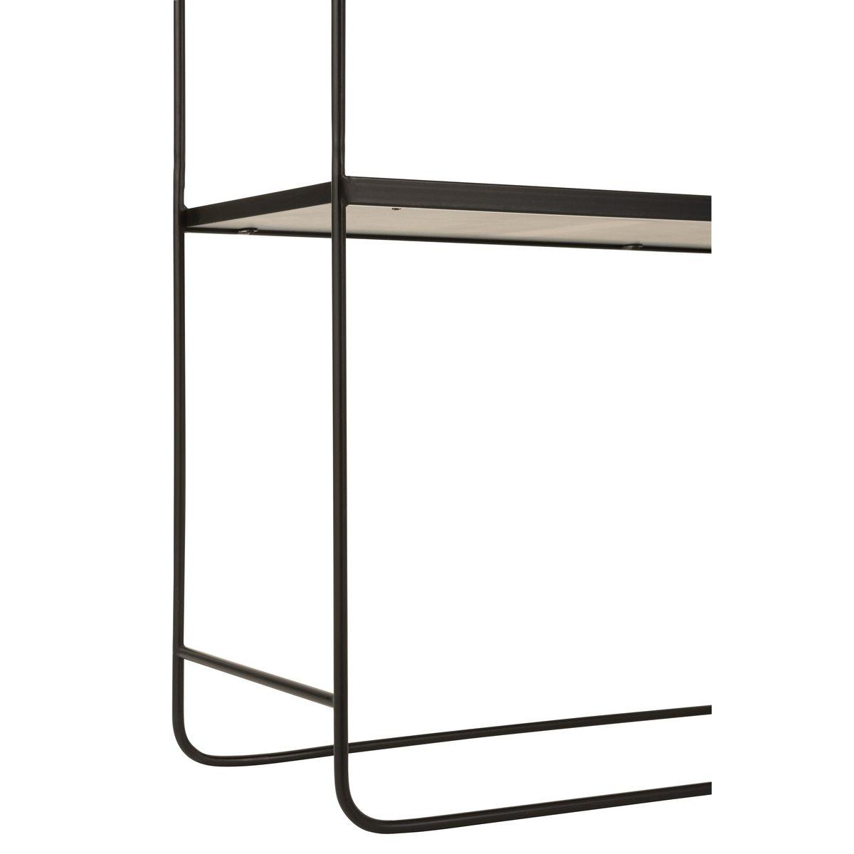J-Line Konsole Marmor 2 Regale MDF/Eisen Schwarz