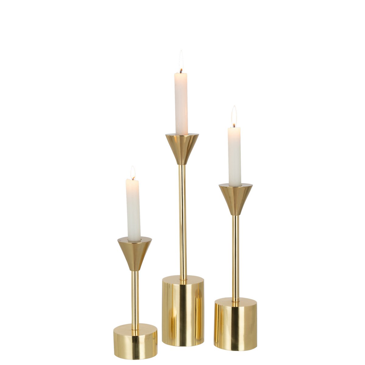 J -Line Candlestick Emma - Aluminium - Gold - 3 Stücke