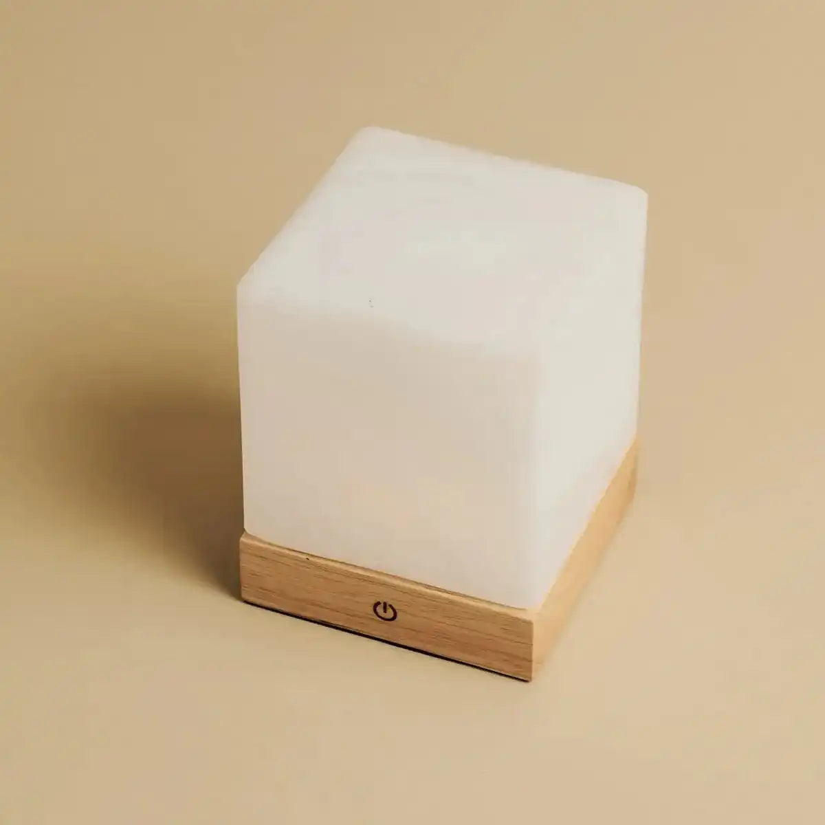 Yce hellbraune schnurlose Holzlampe mit gefrorenem Glas-wiederaufladbar, dimmbar, 100-Stunden-Batterie