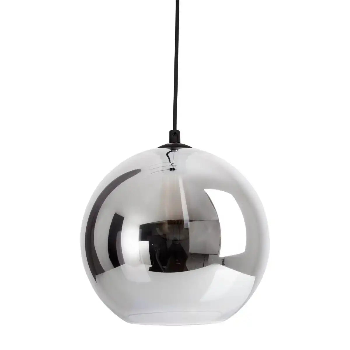 Pendelleuchte "VASO", Kugellampe Glas, Hängelampe, Metall und Rauchglas in Anthrazit, E27-Fassung, für Esszimmer, Wohnzimmer, Diele oder Büro, mit einem Øvon 25 cm