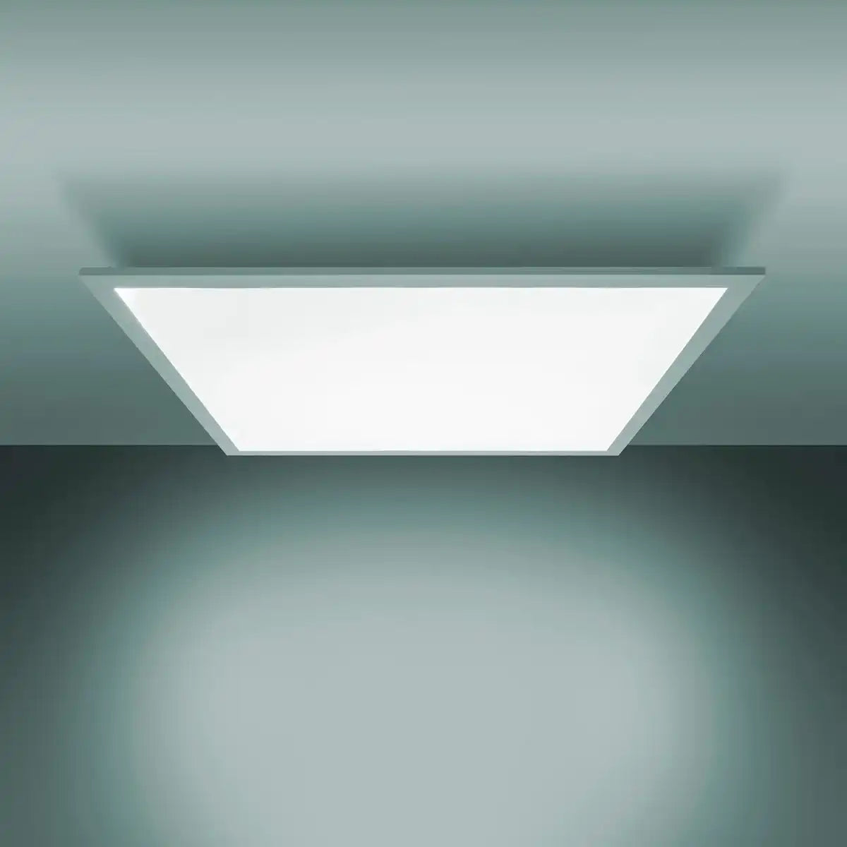 LED Panel-Deckenleuchte "NICO", funktionelle Deckenleuchte aus Metall und Kunststoff in weiß, mit festverbauten LED und vielen Funktionen, ideal für Büro, Praxis oder Werkstatt, ca. 45 x 45 cm