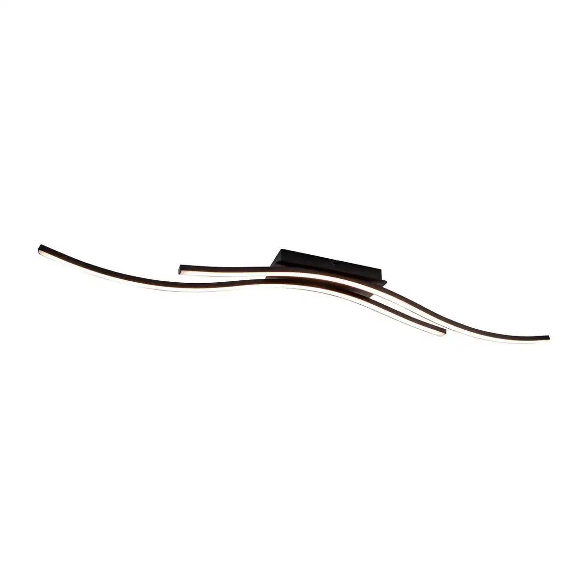 LED Deckenleuchte "ONDA", Deckenlampe aus Metall und Kunststoff in Schwarz, mit fest verbauten LEDs, Deckenleuchte LED, 96 cm lang