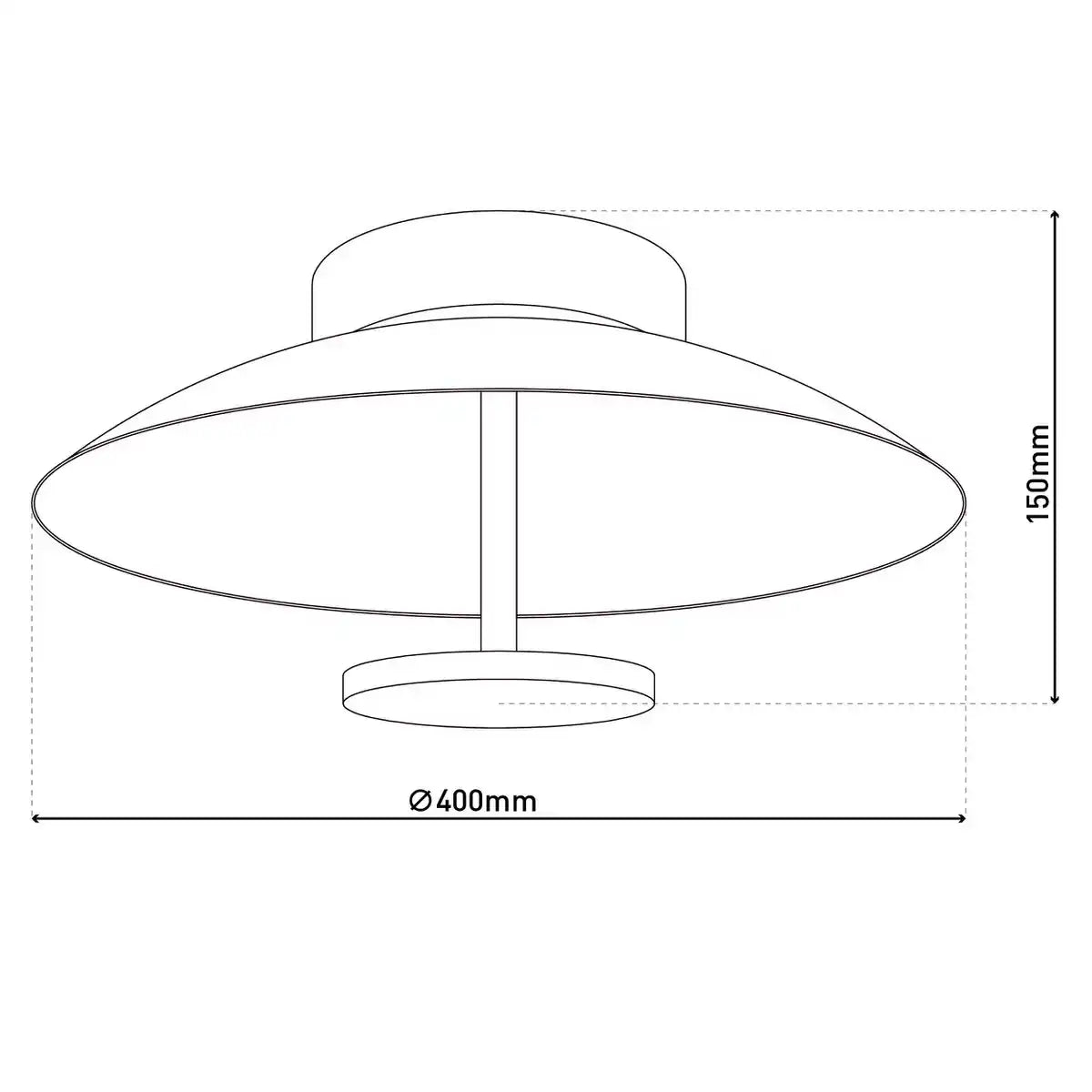 LED Deckenleuchte "FIRENZE" Deckenlampe aus Metall in Schwarz, und Gold, LED fest verbaut, Beleuchtung für Wohnzimmer, Büro oder den Eingangsberiech 40 cm Durchmesser