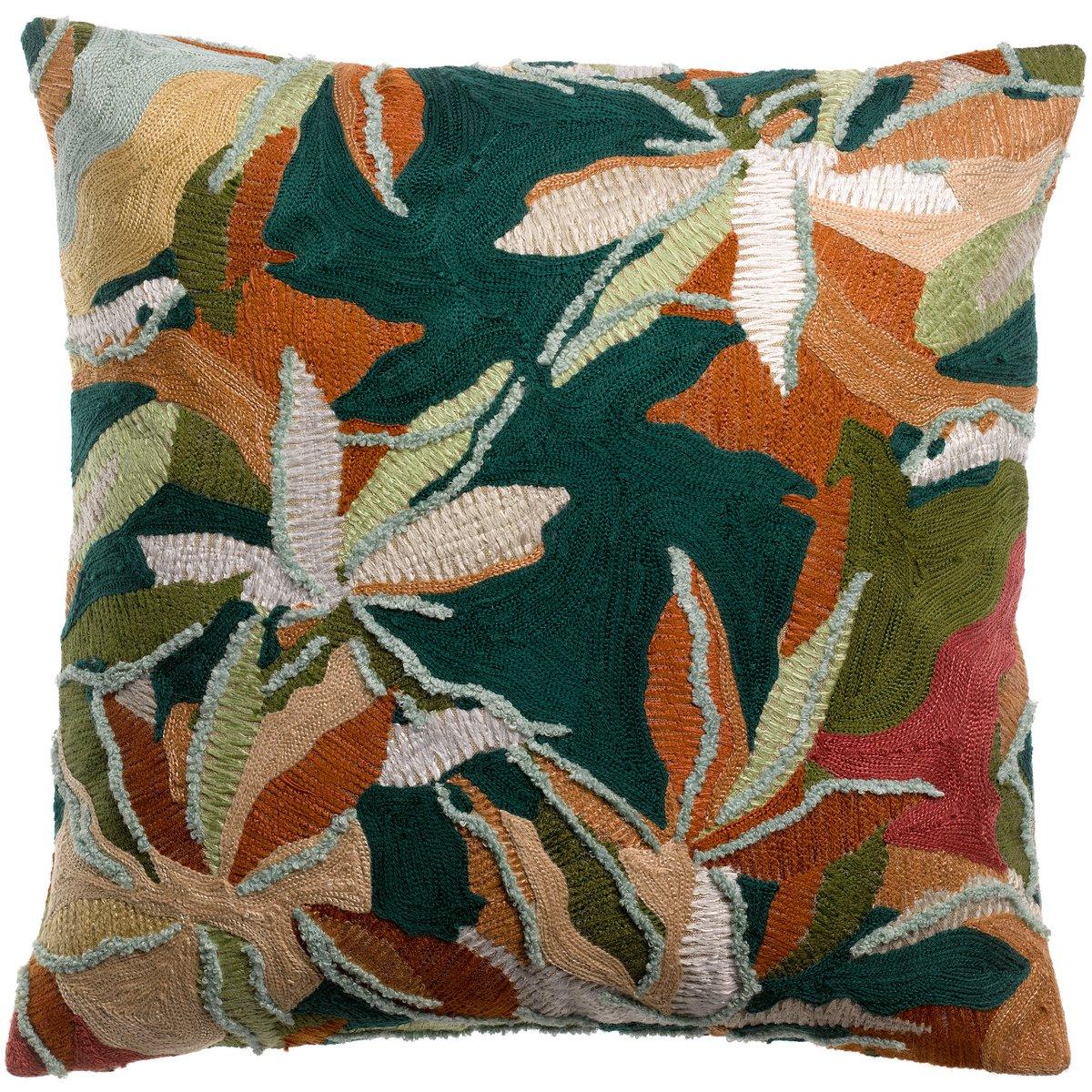 Alina Petrol besticktes Kissen 45 x 45