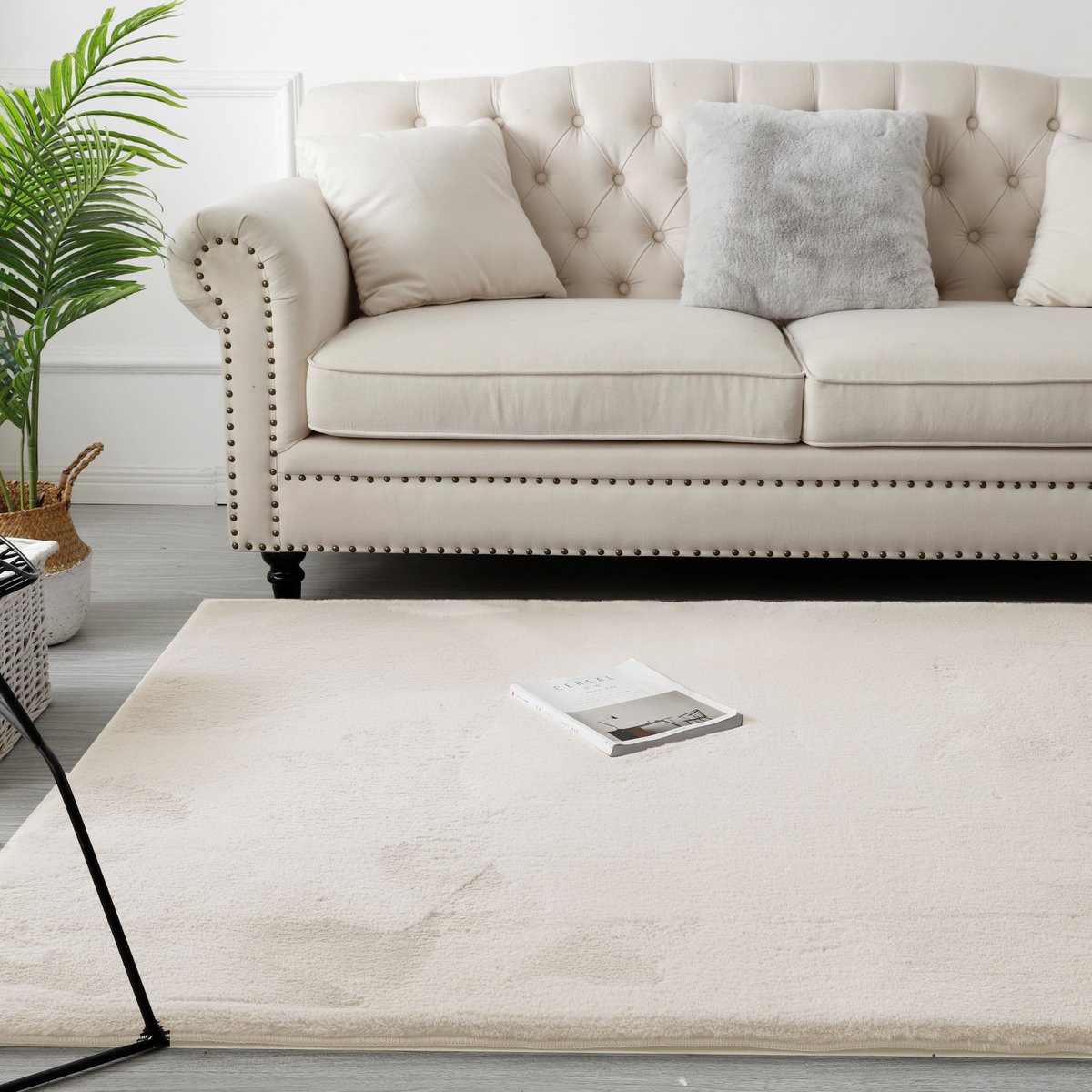 Flauschiger Teppich Creme 80x150CM