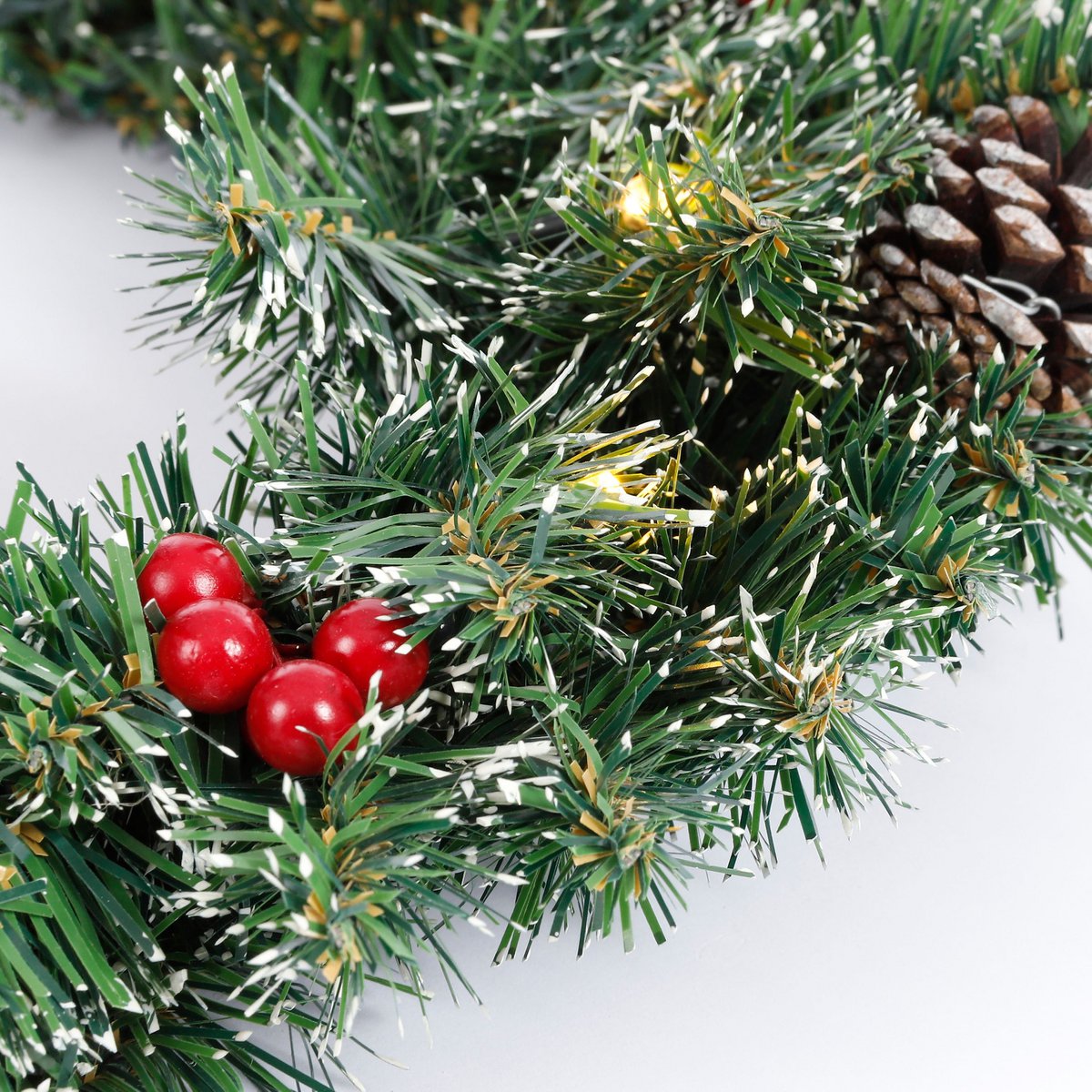 Creston Weihnachtskranz mit LED-Beleuchtung – Ø60 cm – Grün