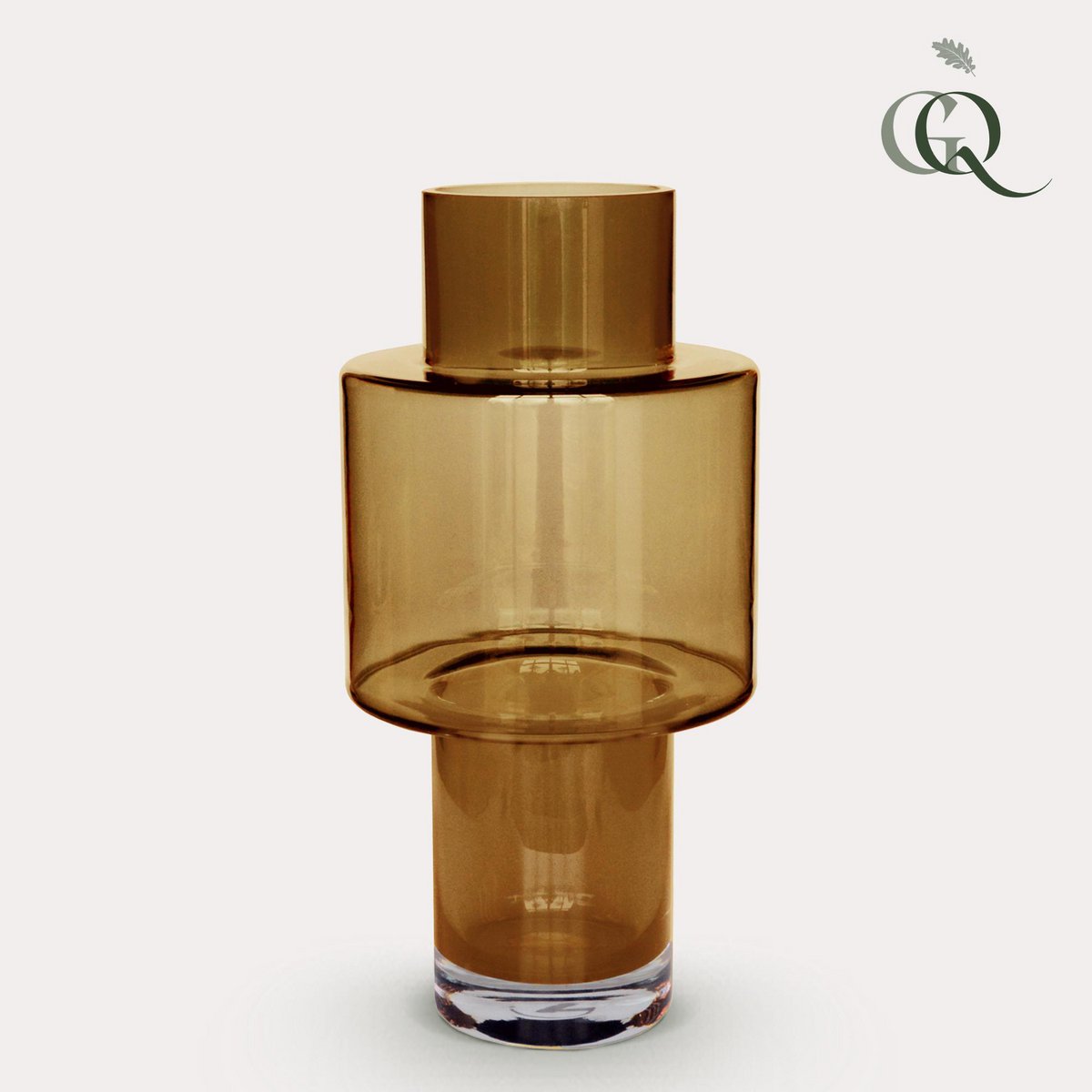 Vase Glass Juba M - H40 W20 - Cognac