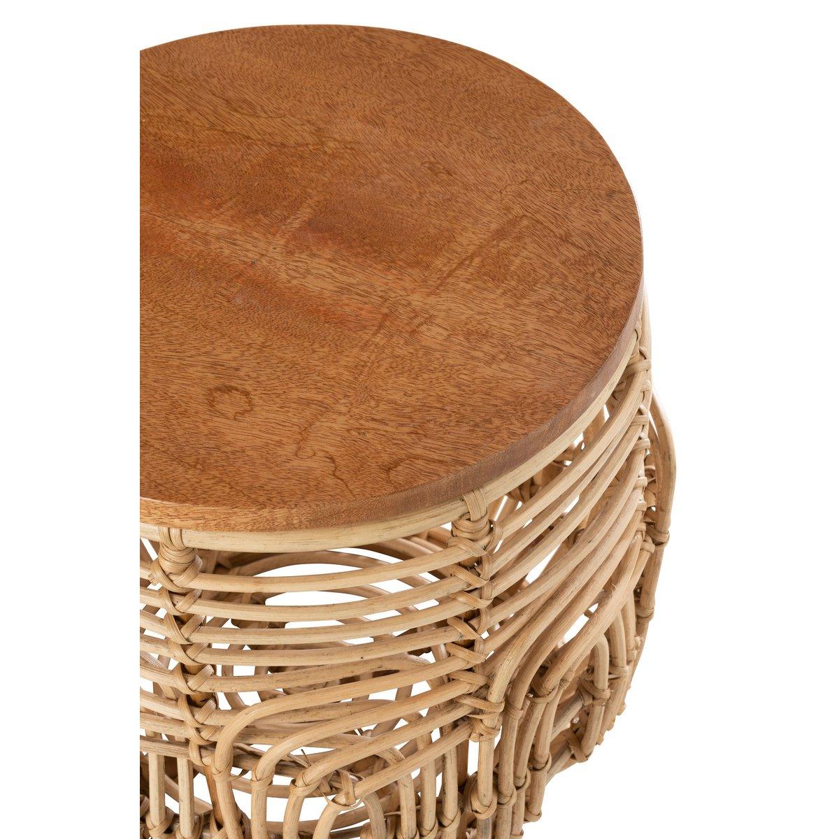 J-Line Beistelltisch Ellen – Rattan – Natur