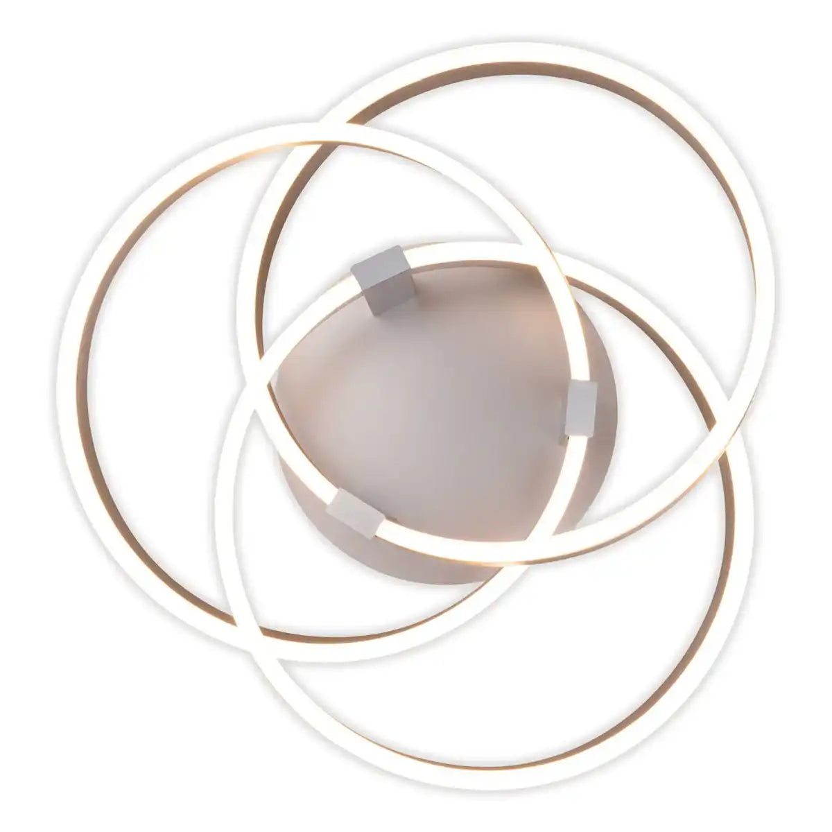 Smart Home LED Deckenleuchte "DIVORA" Ø 58cm, Deckenlampe aus Metall, Aluminium gebürstet und weißem Kunststoff, mit vielen Funktionen, fest verbauten LEDs, Beleuchtung für Wohnzimmer, Esszimmer Büro oder Diele