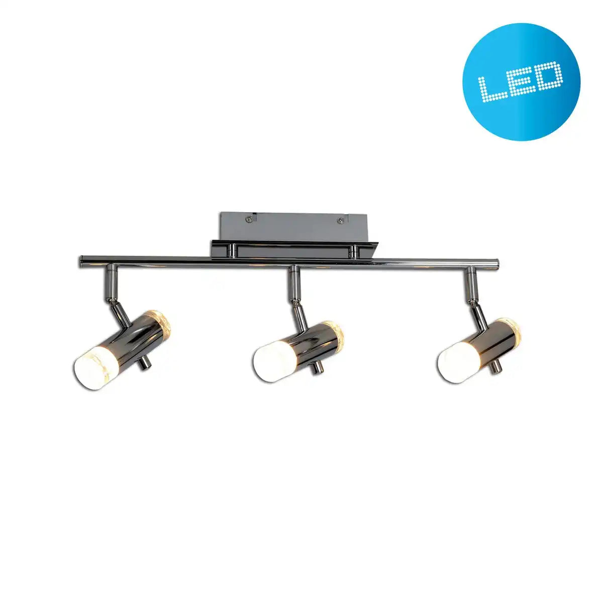 LED Deckenleuchte "GARDA" 46 cm lang, mit integrierten LEDs, aus chromfarbenem Metall und Acryl