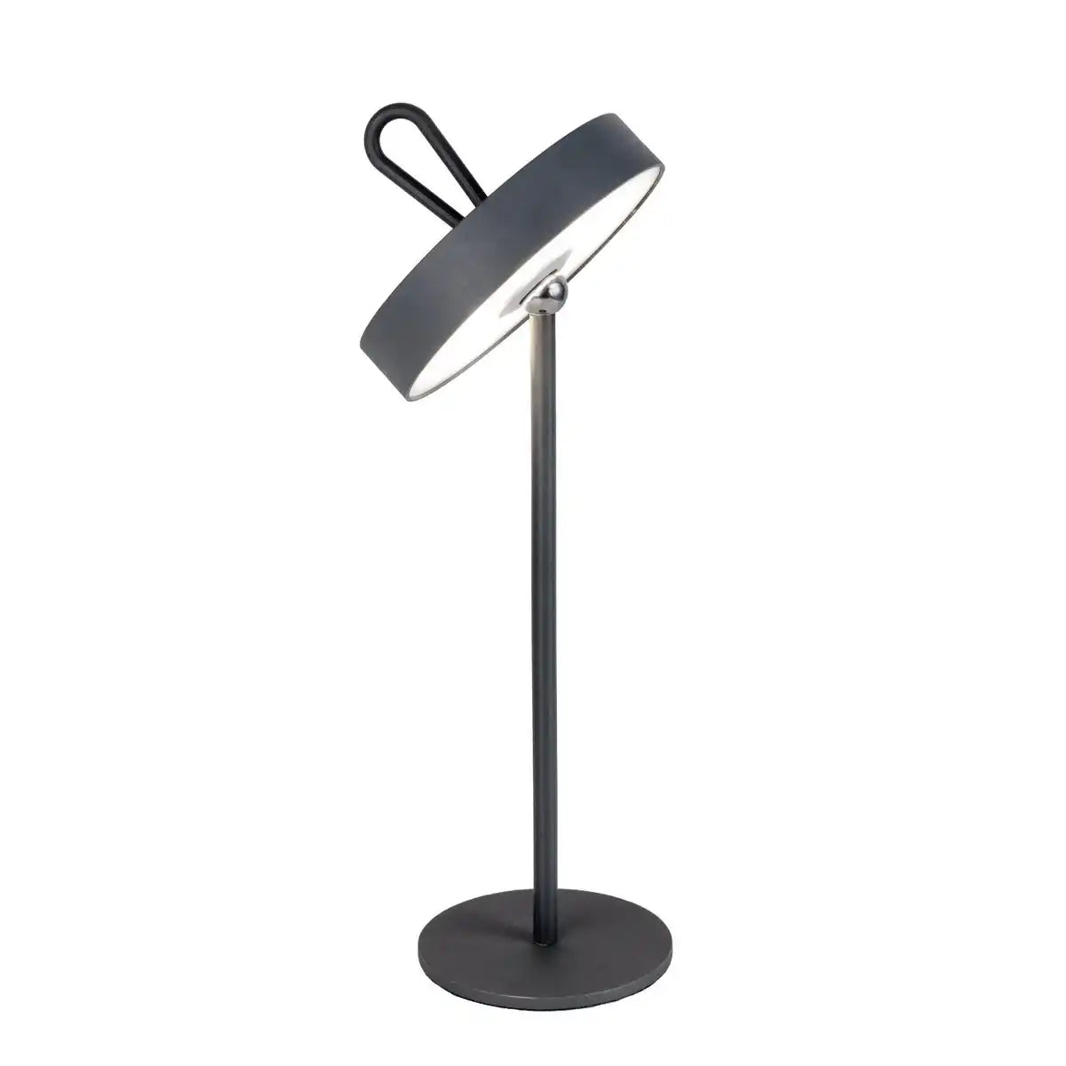 LED-Akku-Tischleuchte magnetisch "ELLA" für Außen und Innen, aus Metall und Kunststoff in Grau , 35 cm hoch