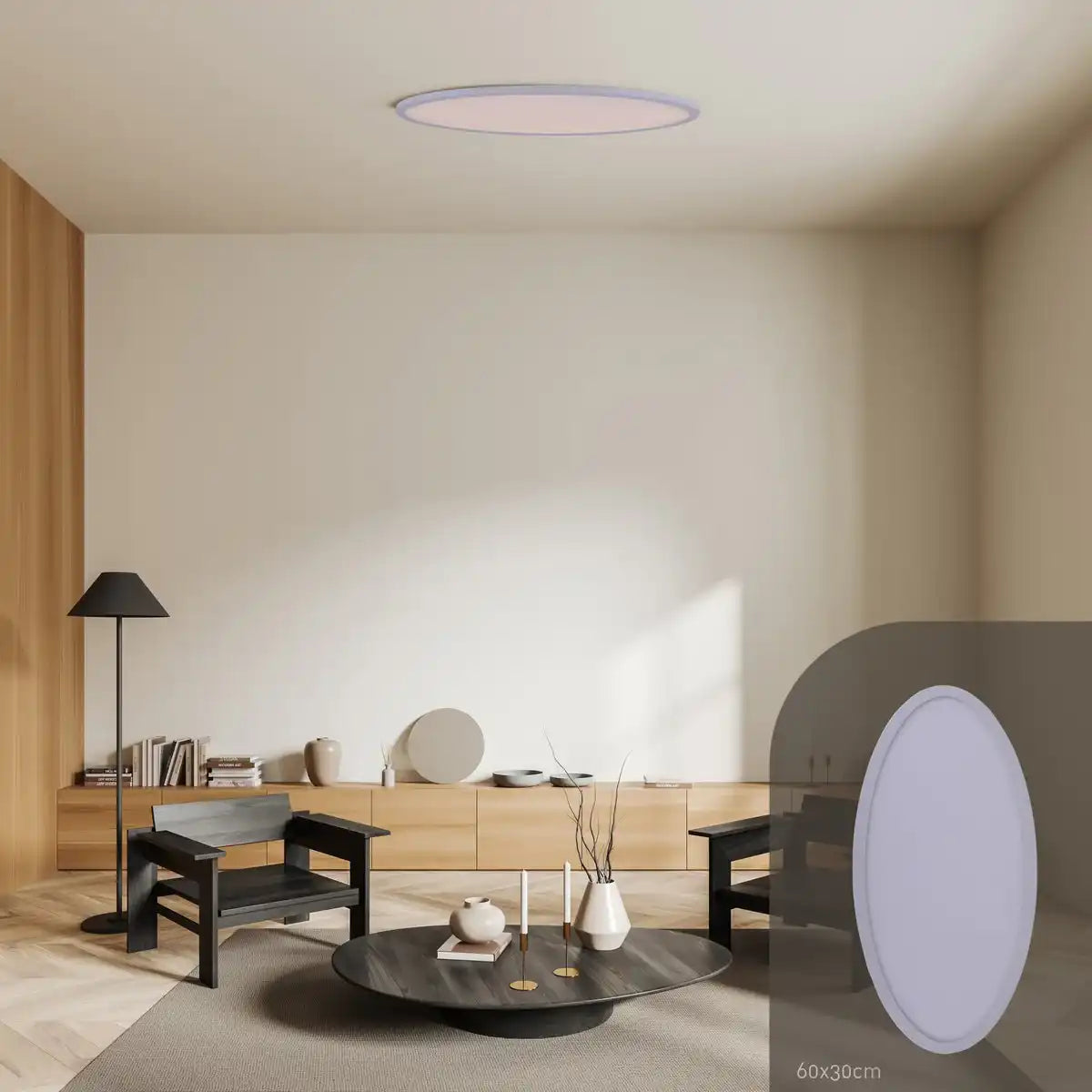 LED Deckenleuchte "SORRENT" oval 60x30cm