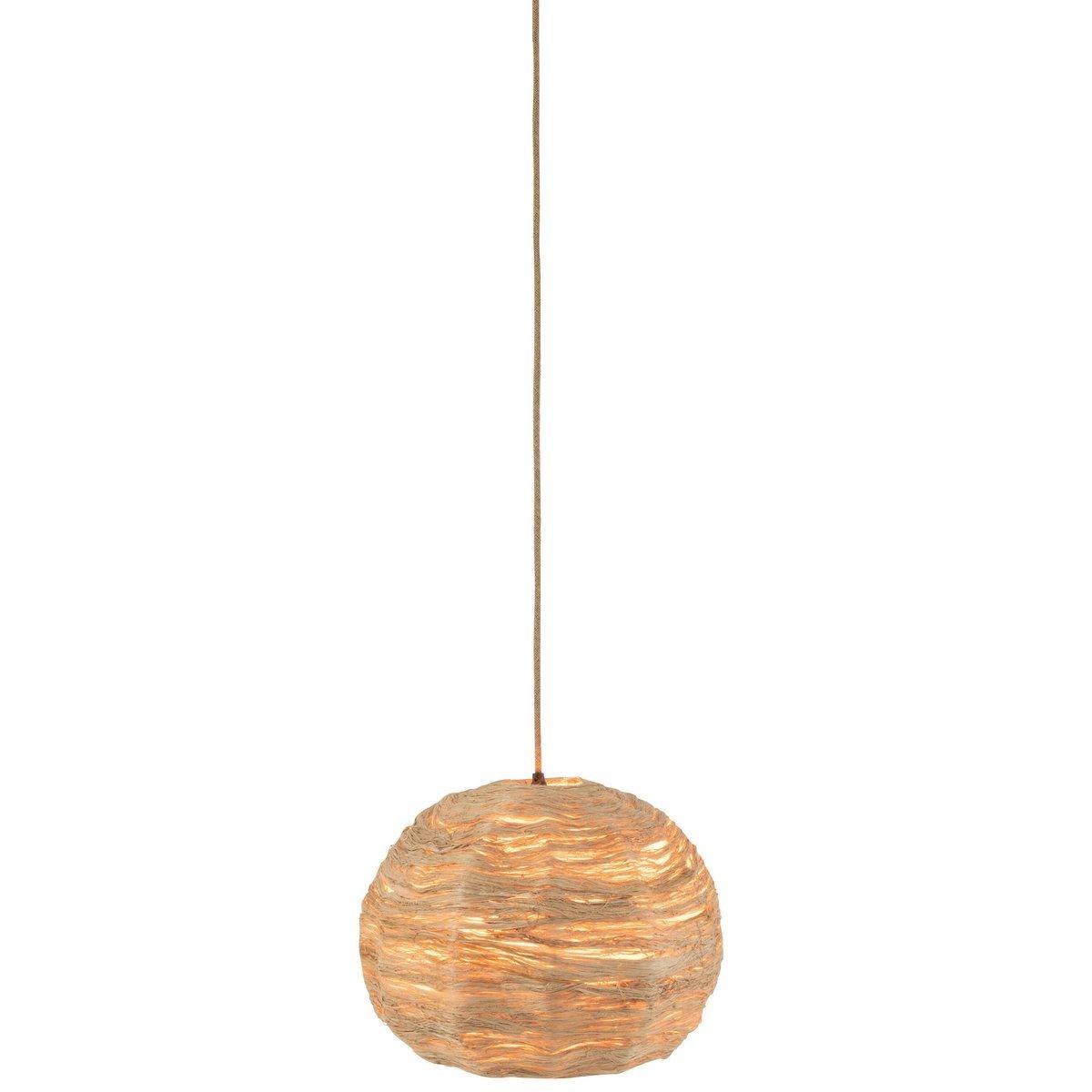 J-Line Hängelampe Ball Banana Leaves - Jute - Natur - Mittel