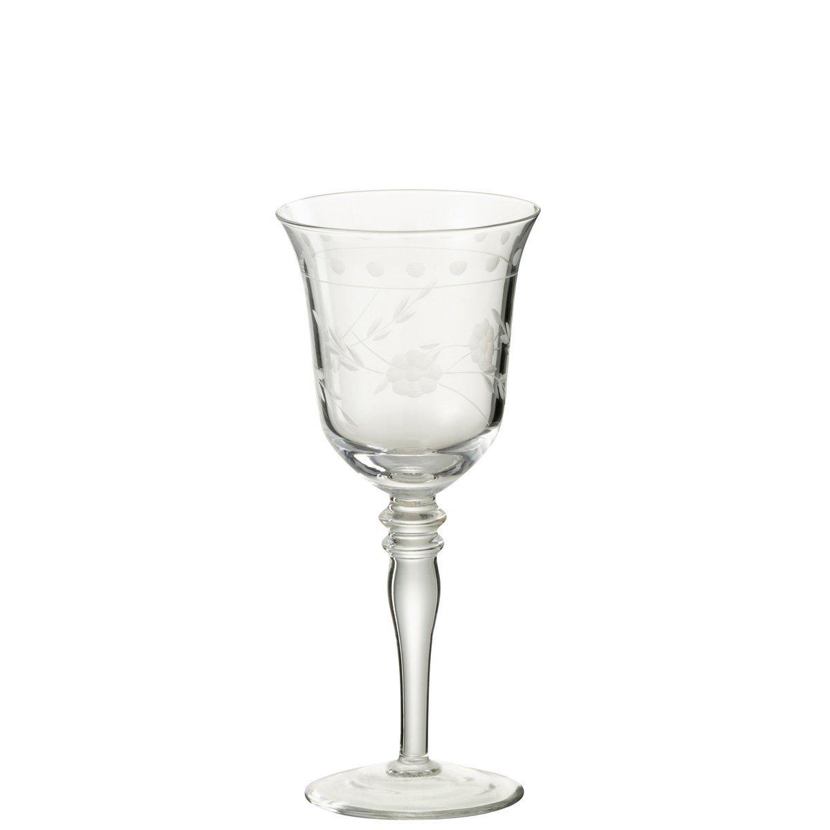 J-Line Graviertes Weinglas - Rotwein - Glas - transparent -