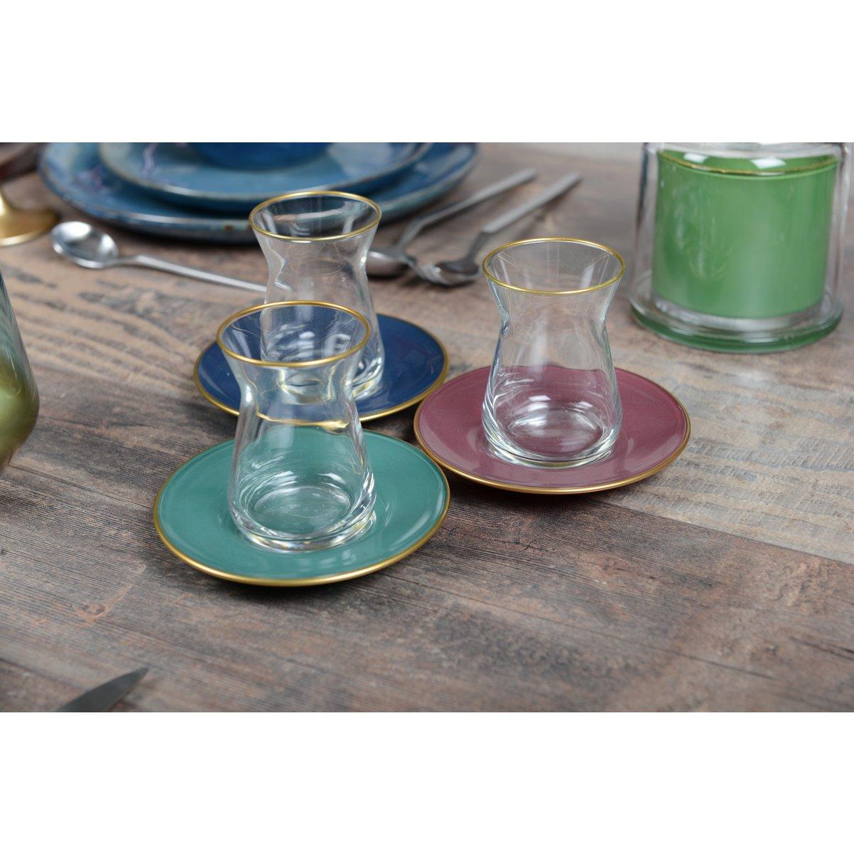 ELEGANTE TEETASSEN UND UNTERTASSE - 6ER-SET