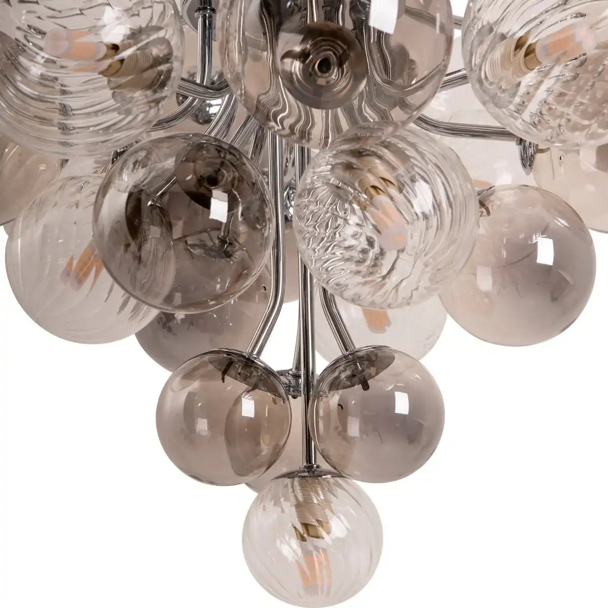 Pendelleuchte "SPHERE" Ø 75cm, au s Metall und Glas mit verschiedenen Strukturen, Beleuchtung für Wohnzimmer, Esszimmer oder Büro.