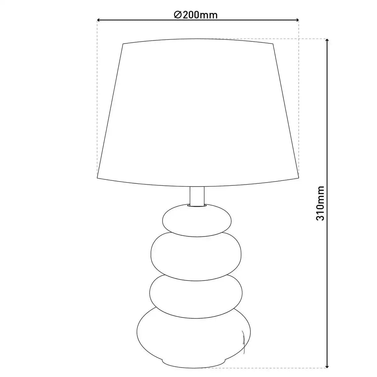 Keramik Tischleuchte "STONEY", modern., Tischlampe aus Keramik in Grau, mit E14-Fassung, Tischlampe für Esszimmer, Wohnzimmer, Diele oder Büro, oder als Nachttischlampe, 31 cm hoch