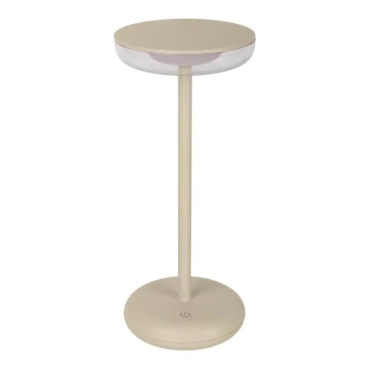 Akku-Tischleuchte "PASI" für Außen und Innen, aus Metall und Kunststoff in Beige, dimmbar, mit Touch- und Memory-Funktion, ca. 26 cm hoch