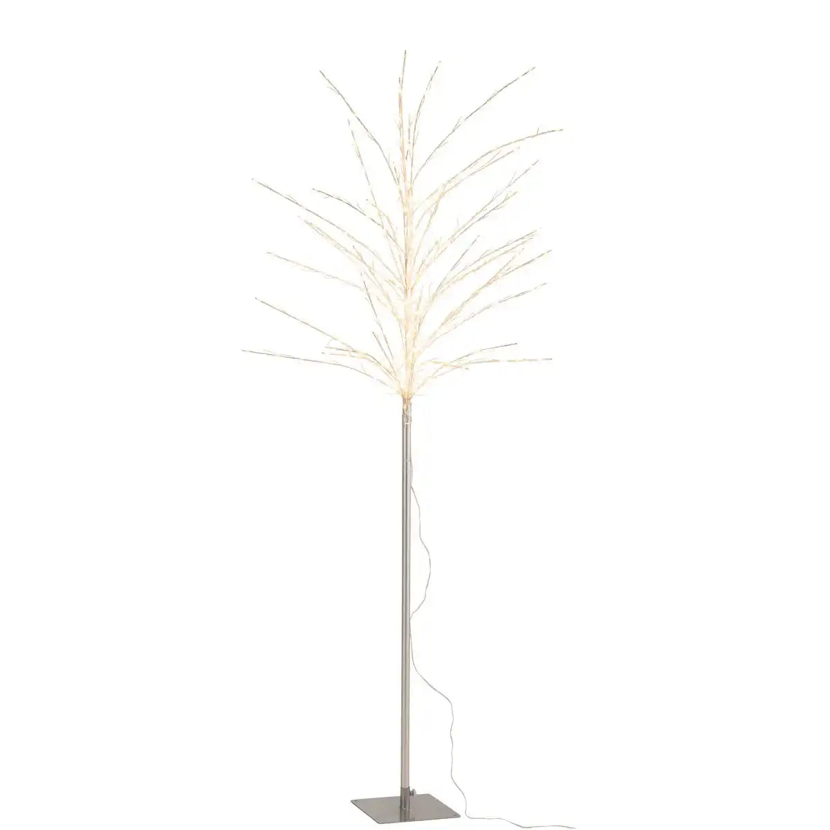 J-Line Grünkohlbaum+Led Metall Silber Groß