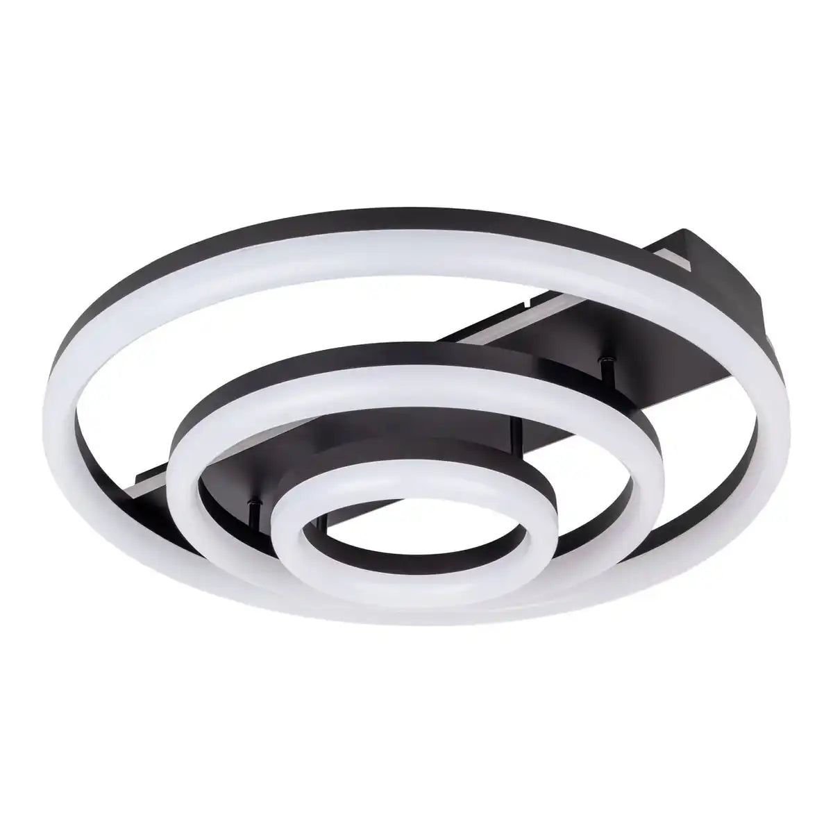 LED-CCT-Deckenleuchte "CIRCULO" aus schwarzem Metall und sandfarbenem Kunststoff Ø 60 cm