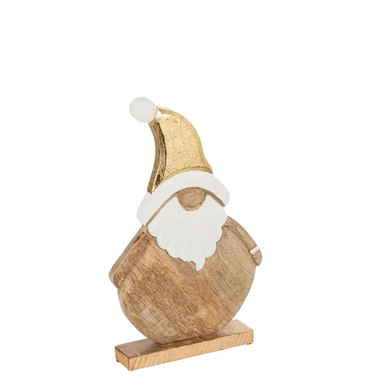 J-Line Weihnachtsfiguren – Holz – Natur/Gold – groß