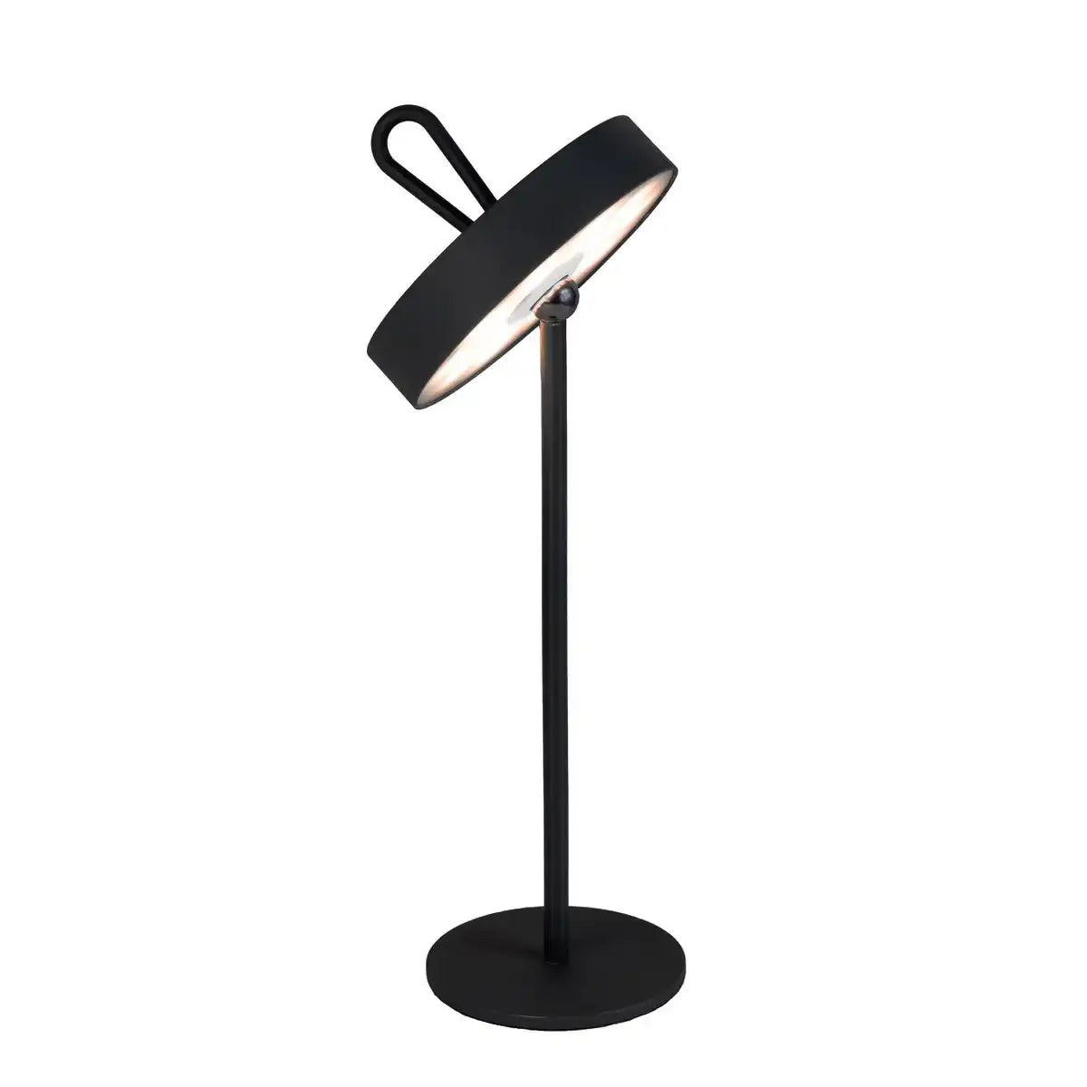 LED-Akku-Tischleuchte magnetisch "ELLA" für Außen und Innen, aus Metall und Kunststoff in Schwarz, 35 cm hoch