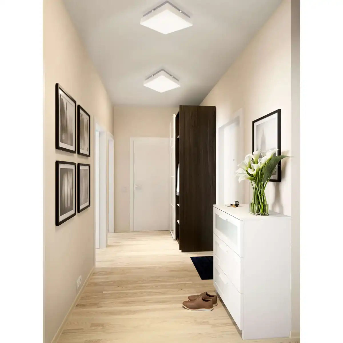 LED Deckenleuchte "TRONDHEIM" mit Sensor, 25 x 25 cm, mit fest verbauten LED