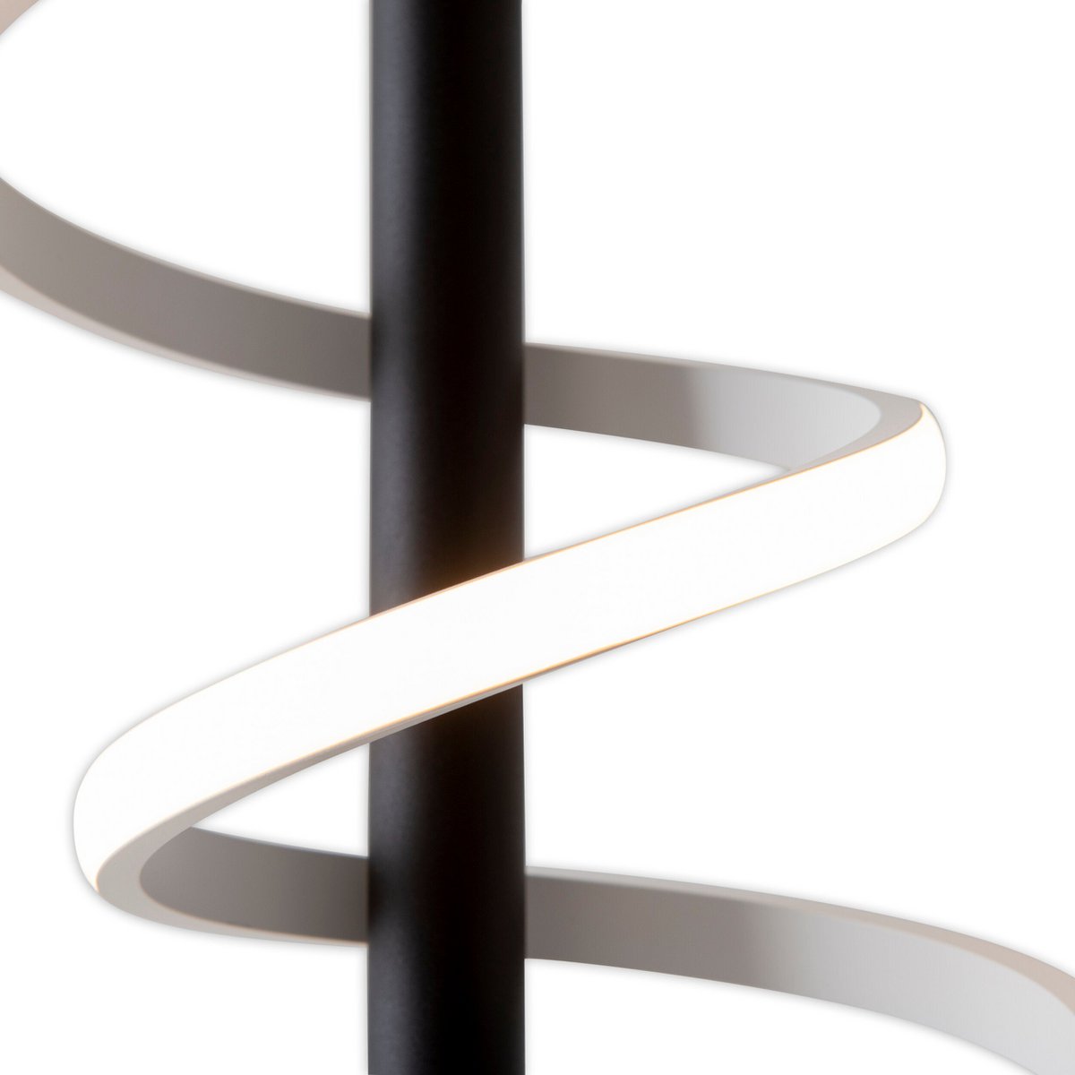 LED-Stehleuchte "BELLEZA", moderne Stehlampe aus Metall und Kunststoff in Schwarz, und Weiß, mit fest verbauten LEDs, 140 hoch, Beleuchtung für Wohnzimmer, Esszimmer, Schlafzimmer oder Büro.