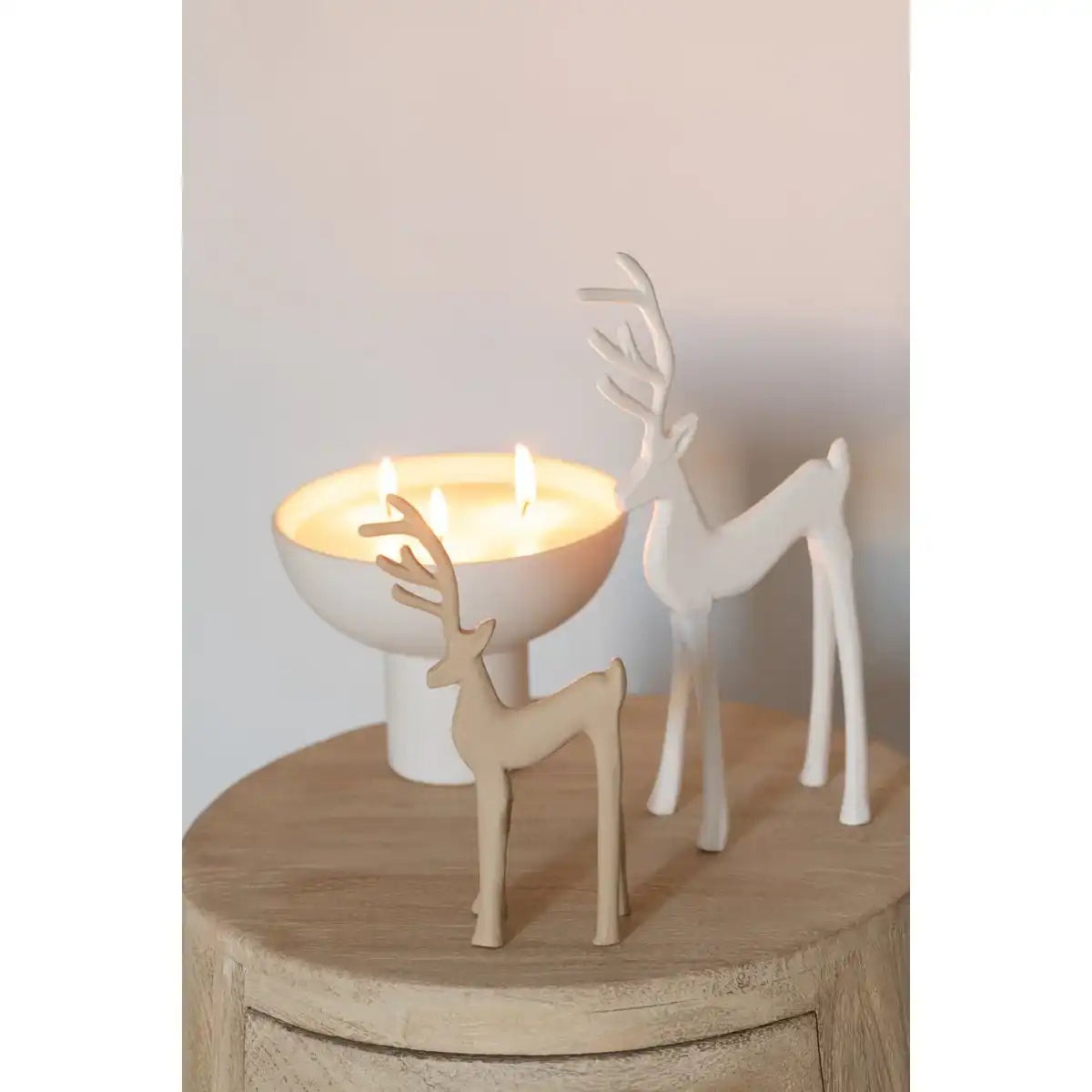 J -line Figur Rendier Goa - Aluminium - Beige - klein