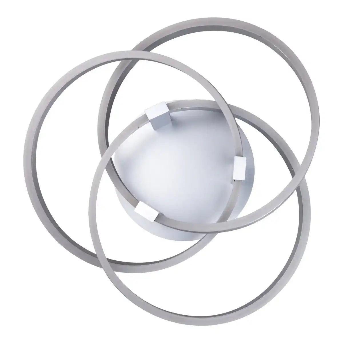 Smart Home LED Deckenleuchte "DIVORA" Ø 58cm, Deckenlampe aus Metall, Aluminium gebürstet und weißem Kunststoff, mit vielen Funktionen, fest verbauten LEDs, Beleuchtung für Wohnzimmer, Esszimmer Büro oder Diele